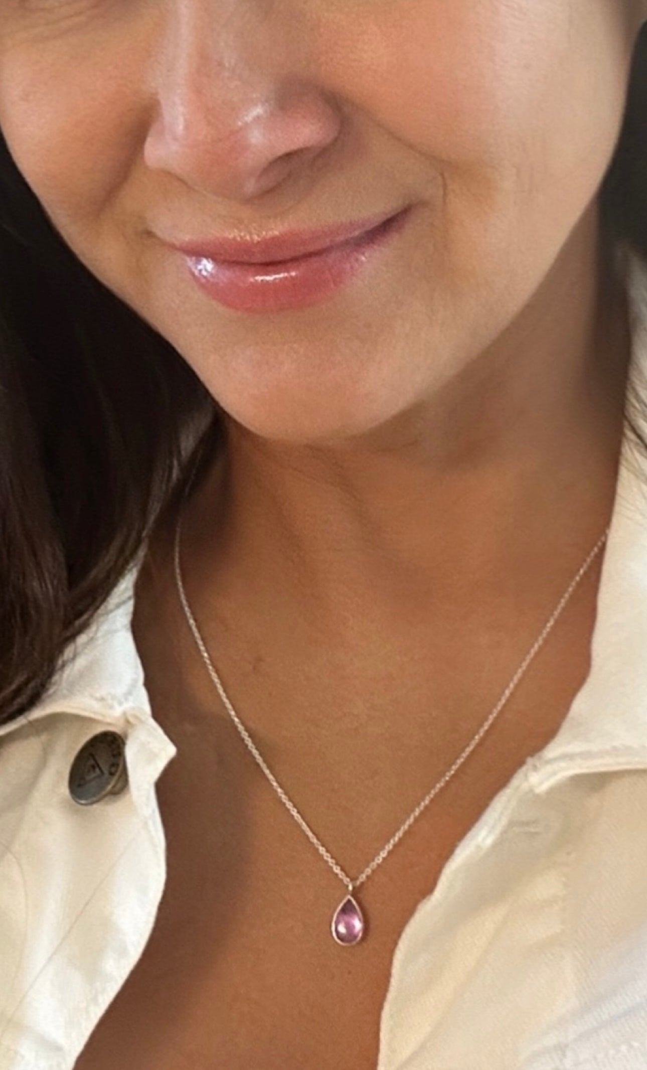 Petite Amethyst Teardrop Necklace