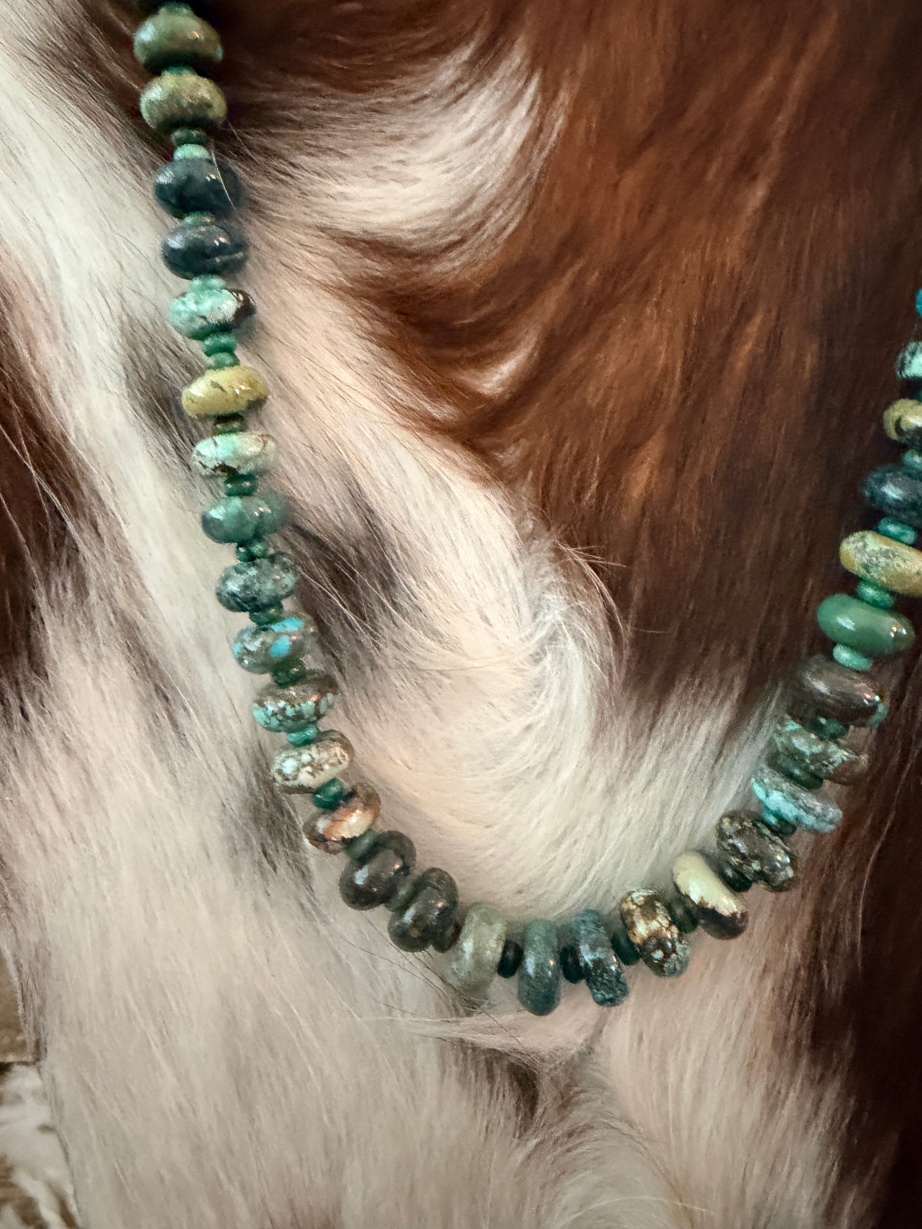 Handmade Hubei Turquoise Beaded 18” Necklace