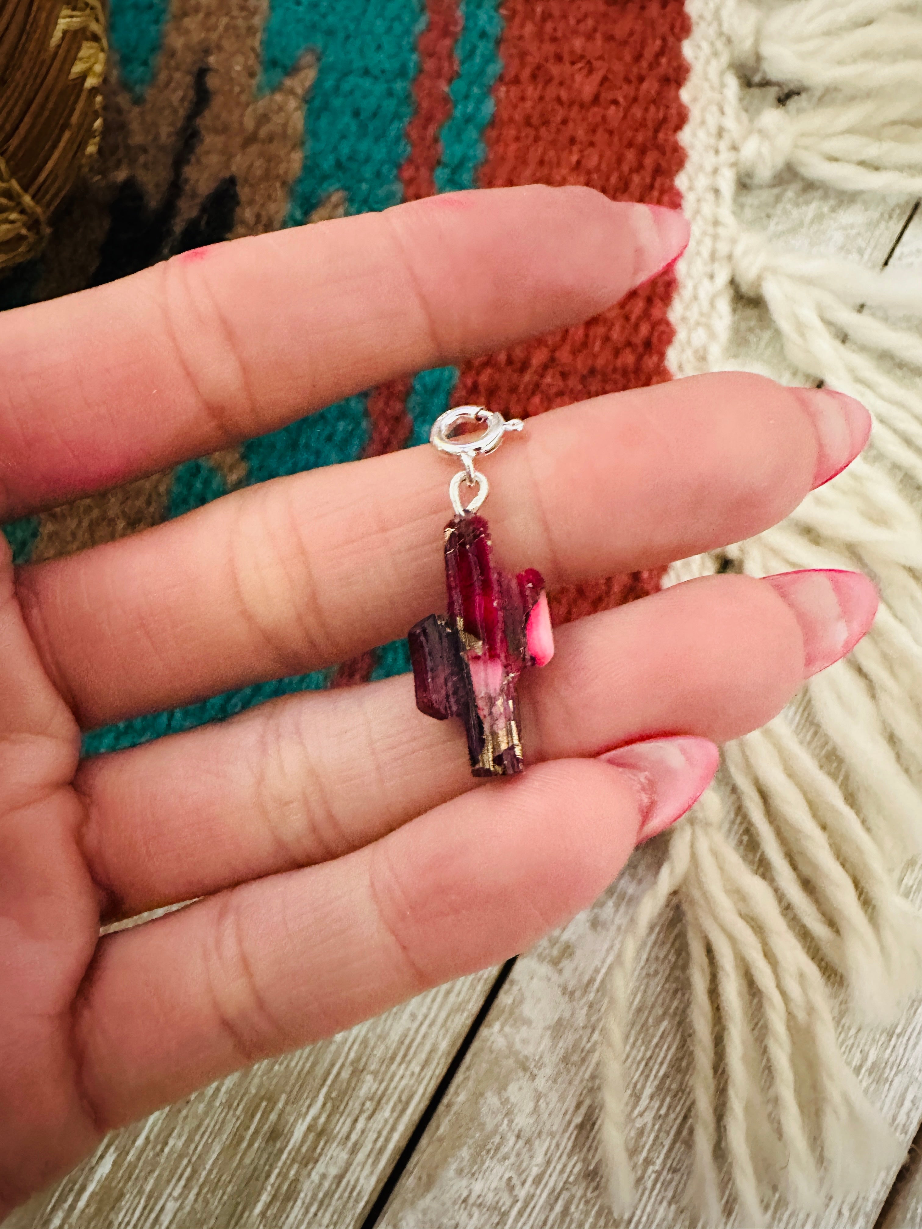 Handcrafted & Hand Carved Rose Dahlia Saguaro Cactus Charm