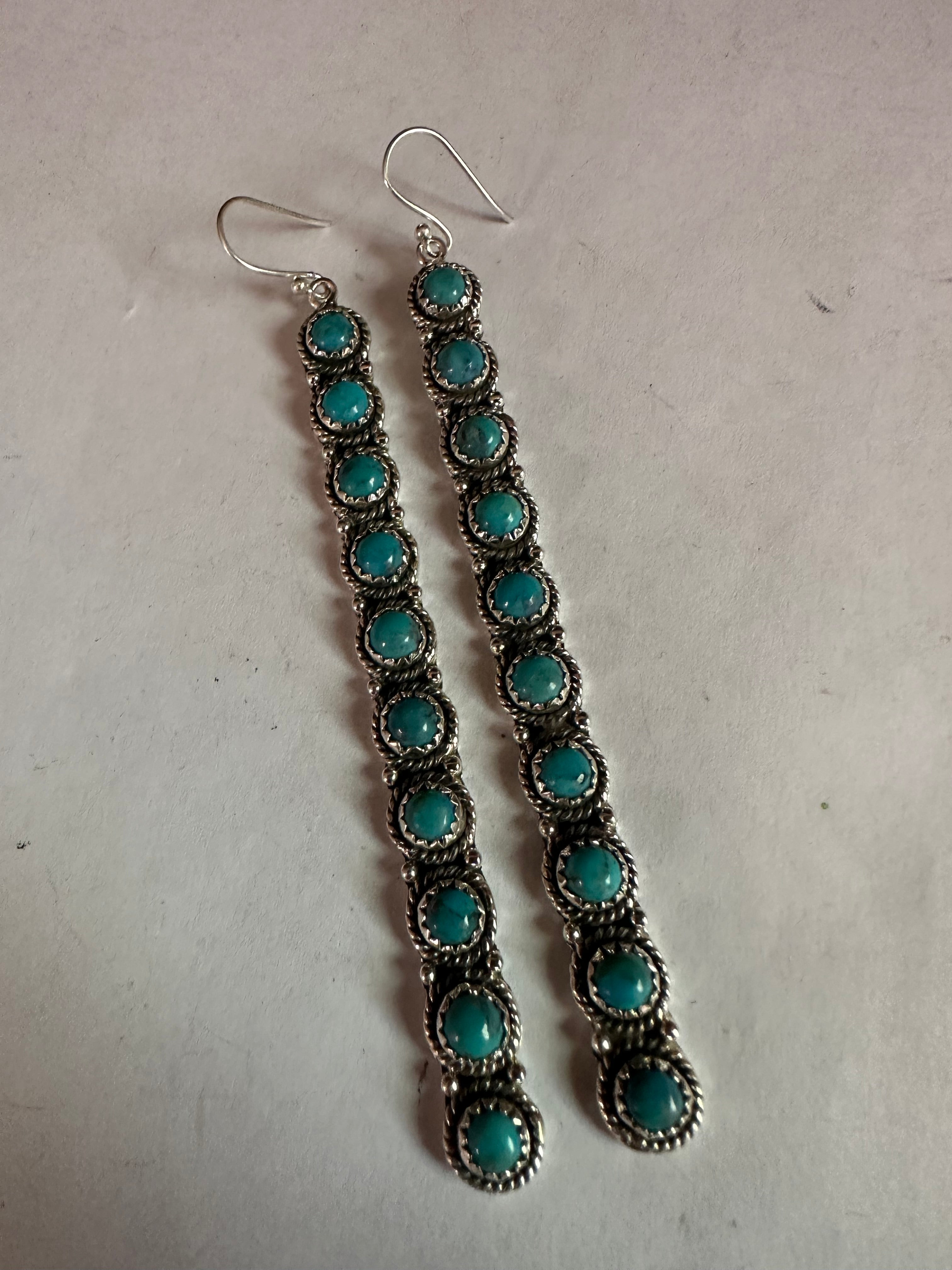 Handmade Turquoise and Sterling Silver Dangles