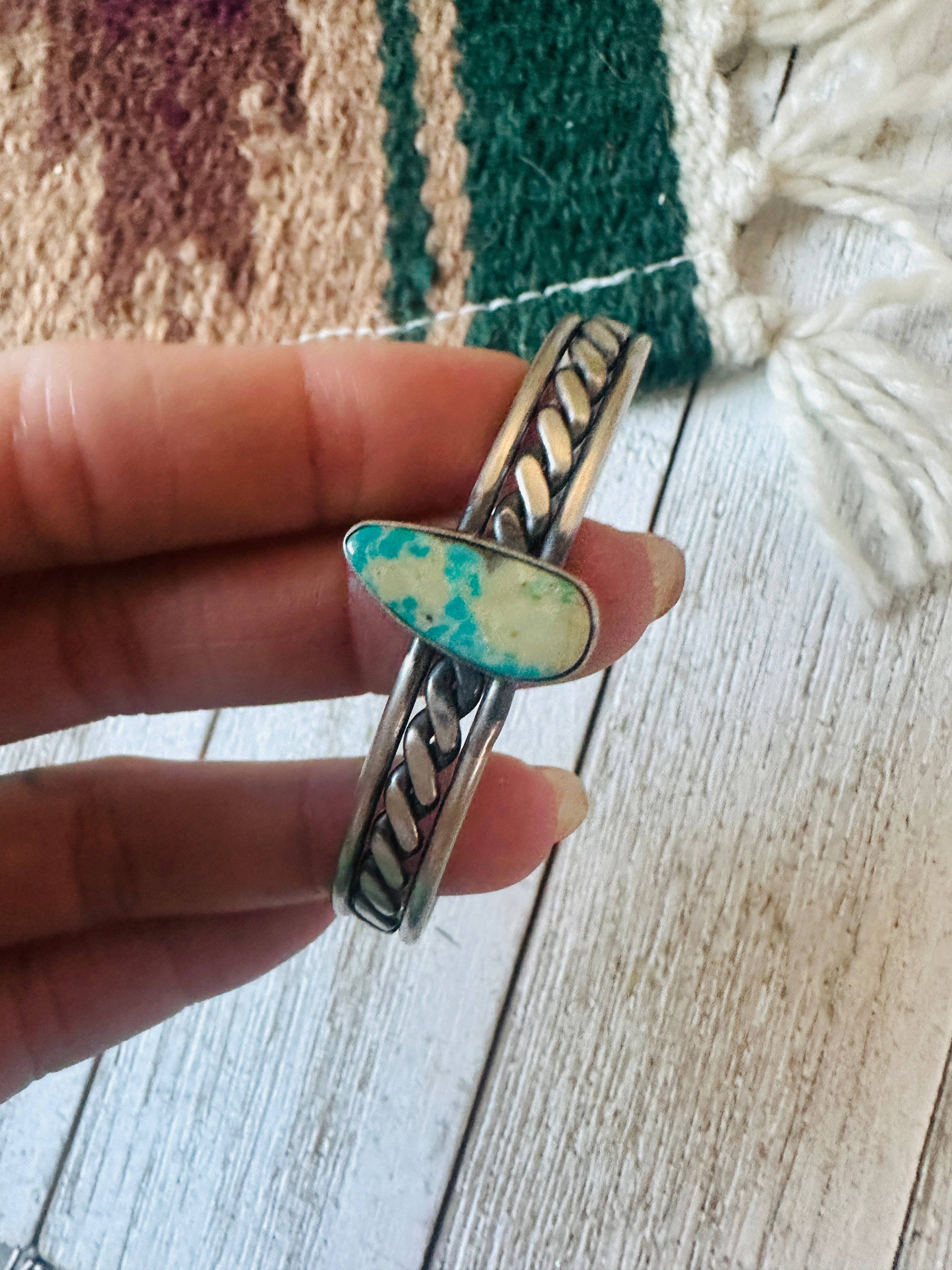 Navajo Sterling Silver & Turquoise Cuff Bracelet