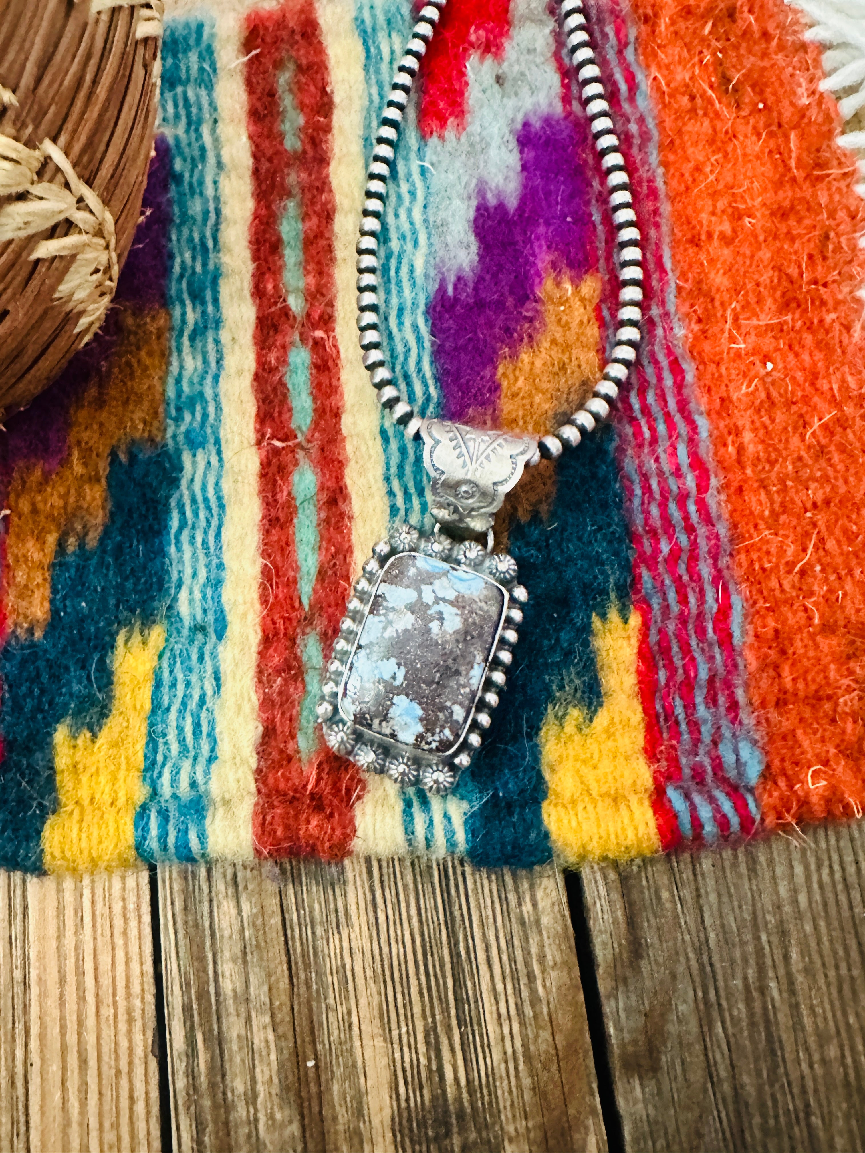 Handcrafted Sterling Silver & Golden Hills Turquoise Pendant