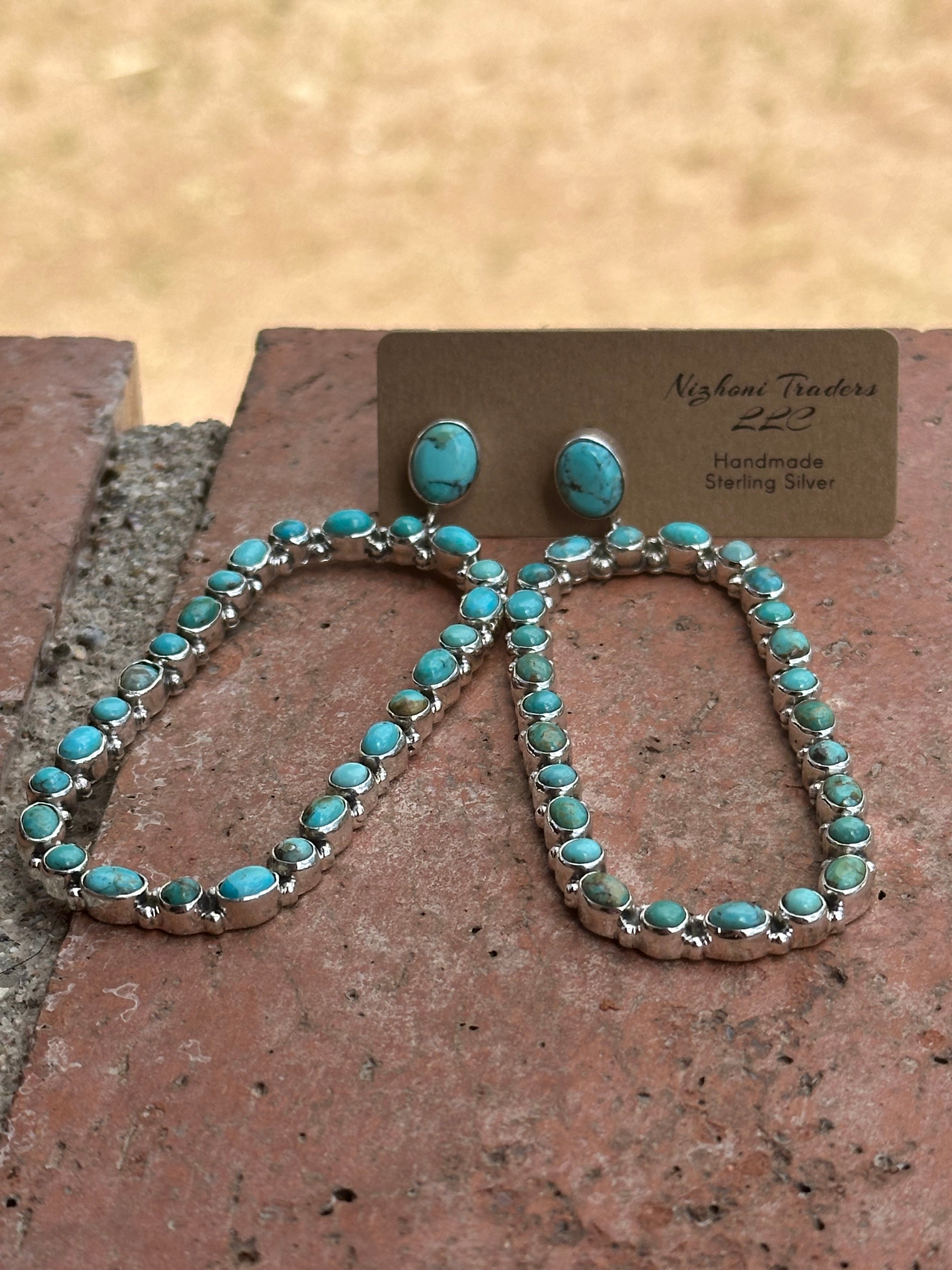 Tubac Royston Turquoise and Sterling Silver Statement Dangles