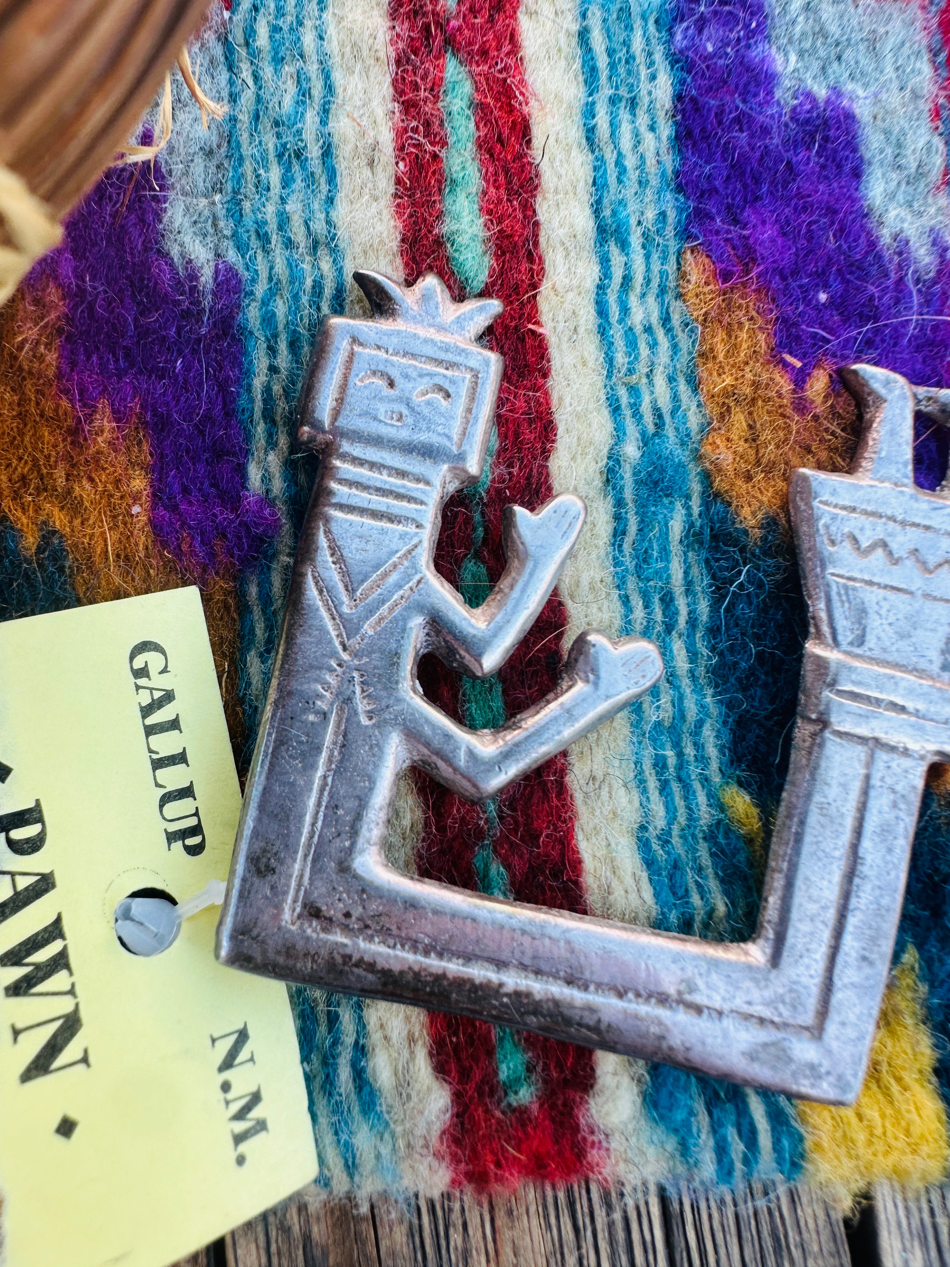 Old Pawn Handcrafted Sterling Silver Kokopelli Brooch