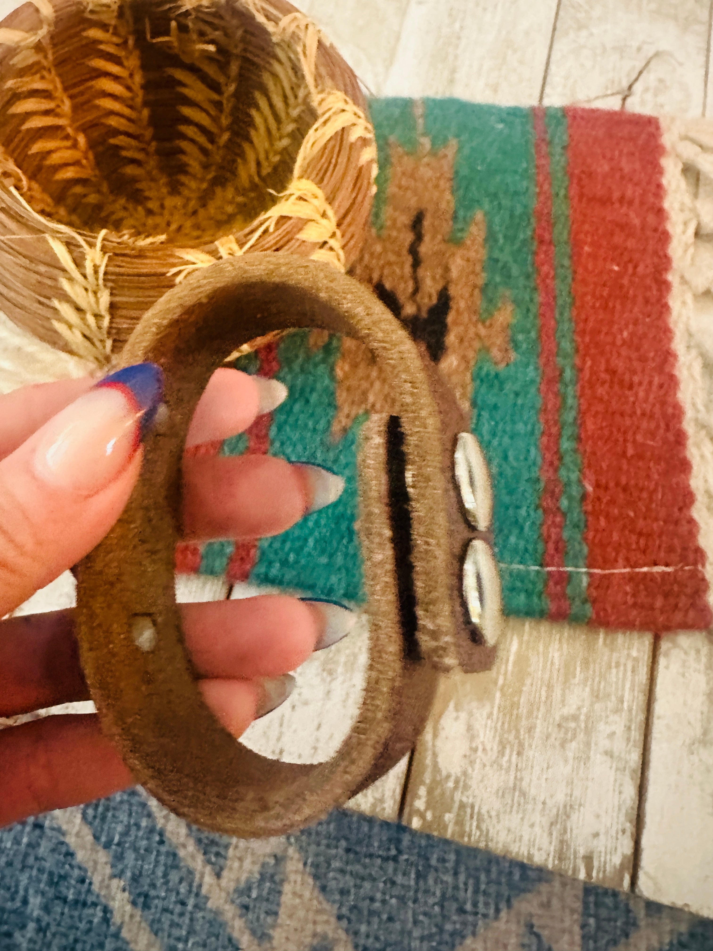 Handcrafted Sonoran Rose Turquoise & Sterling Silver Leather Bracelet