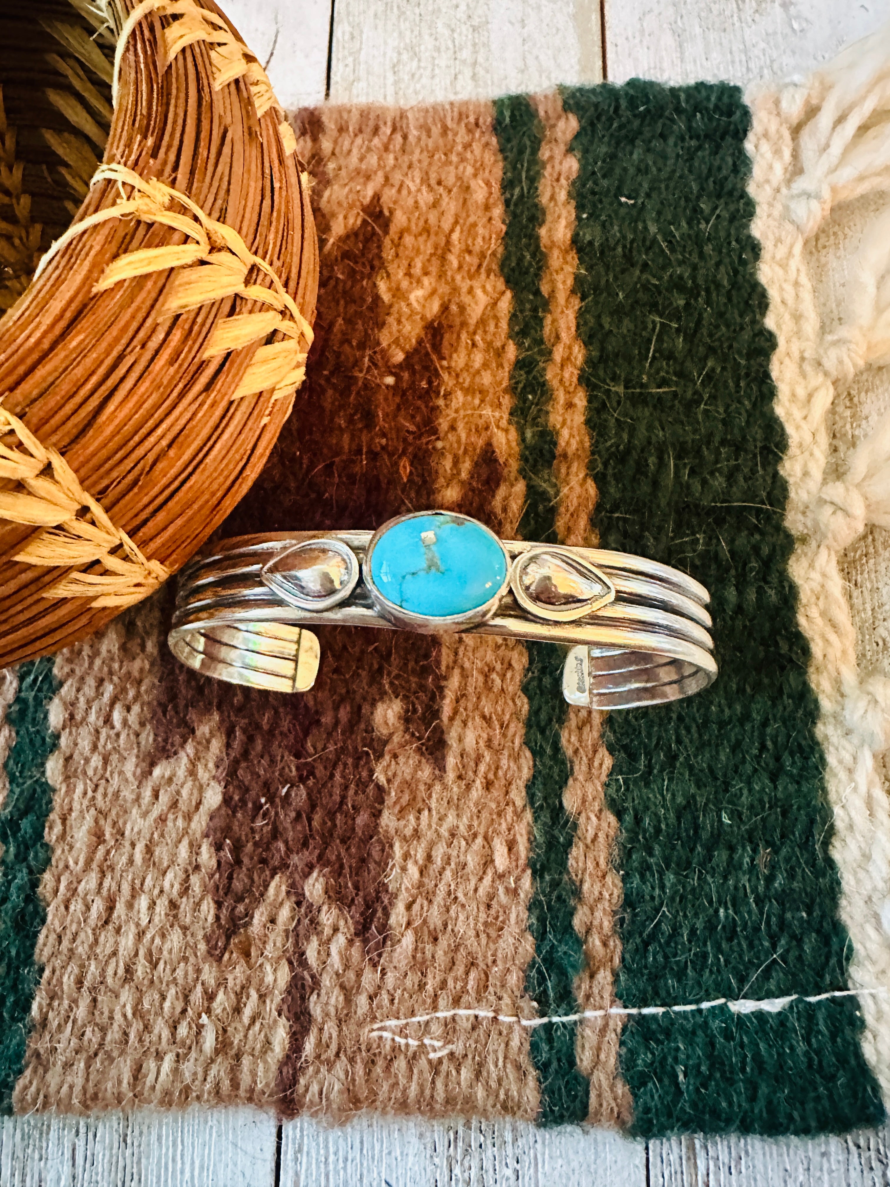 Navajo Turquoise & Sterling Silver Cuff Bracelet