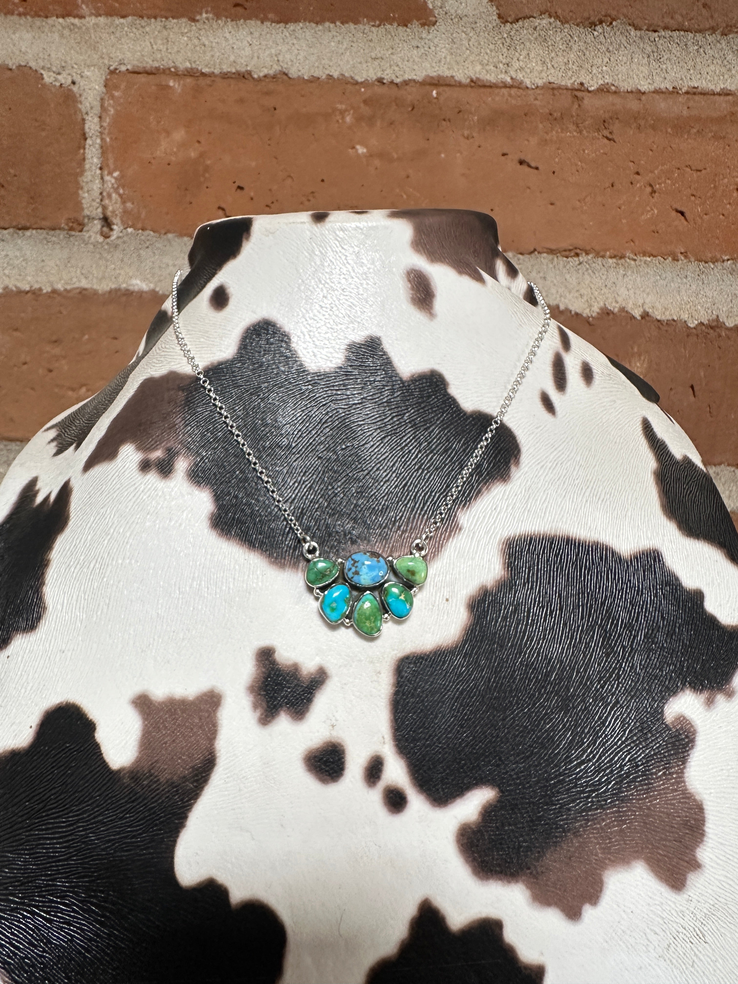 Beautiful Handmade Sterling Silver, Golden Hills Turquoise & Sonoran Mountain Turquoise Backroads Necklace