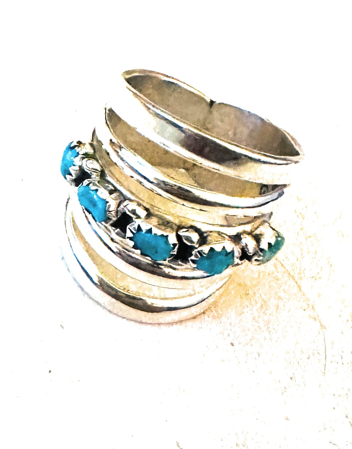 Navajo Turquoise & Sterling Silver Bar Ring