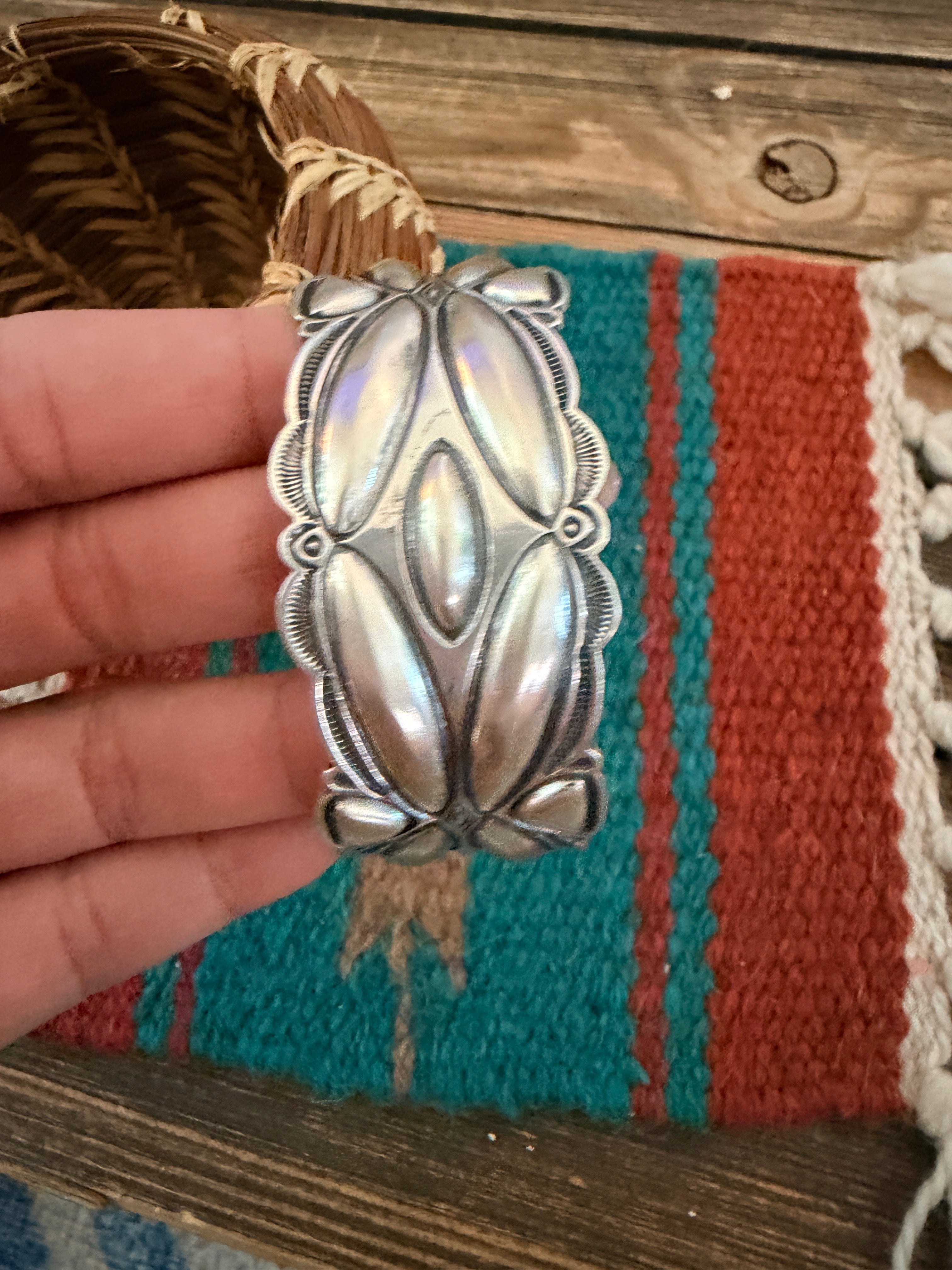 Handcrafted Sterling Silver Cuff Bracelet by Roland Dixson