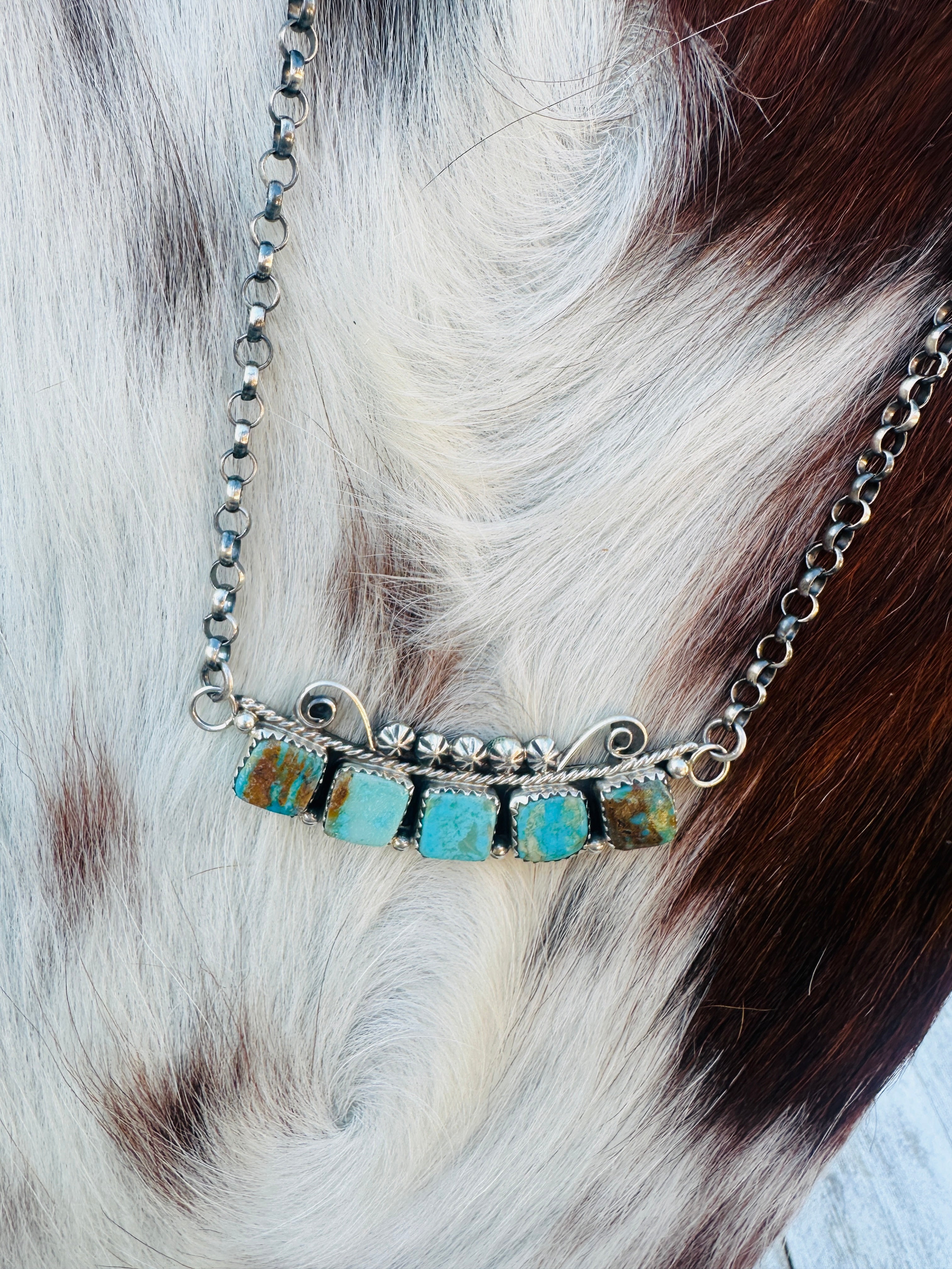 Handcrafted Turquoise & Sterling Silver Necklace by Jacqueline Silver