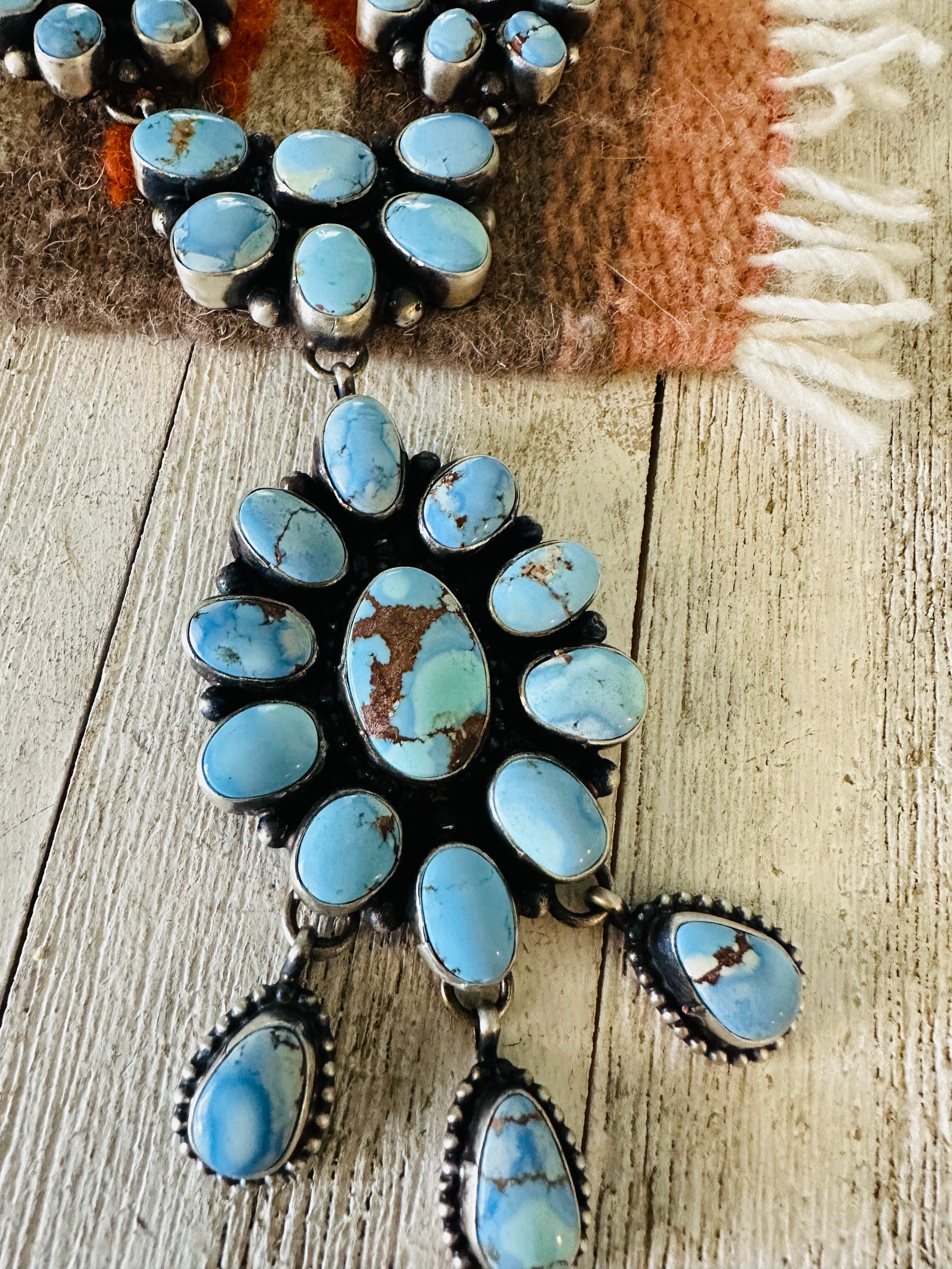 Navajo Golden Hills Turquoise & Sterling Silver Necklace Set