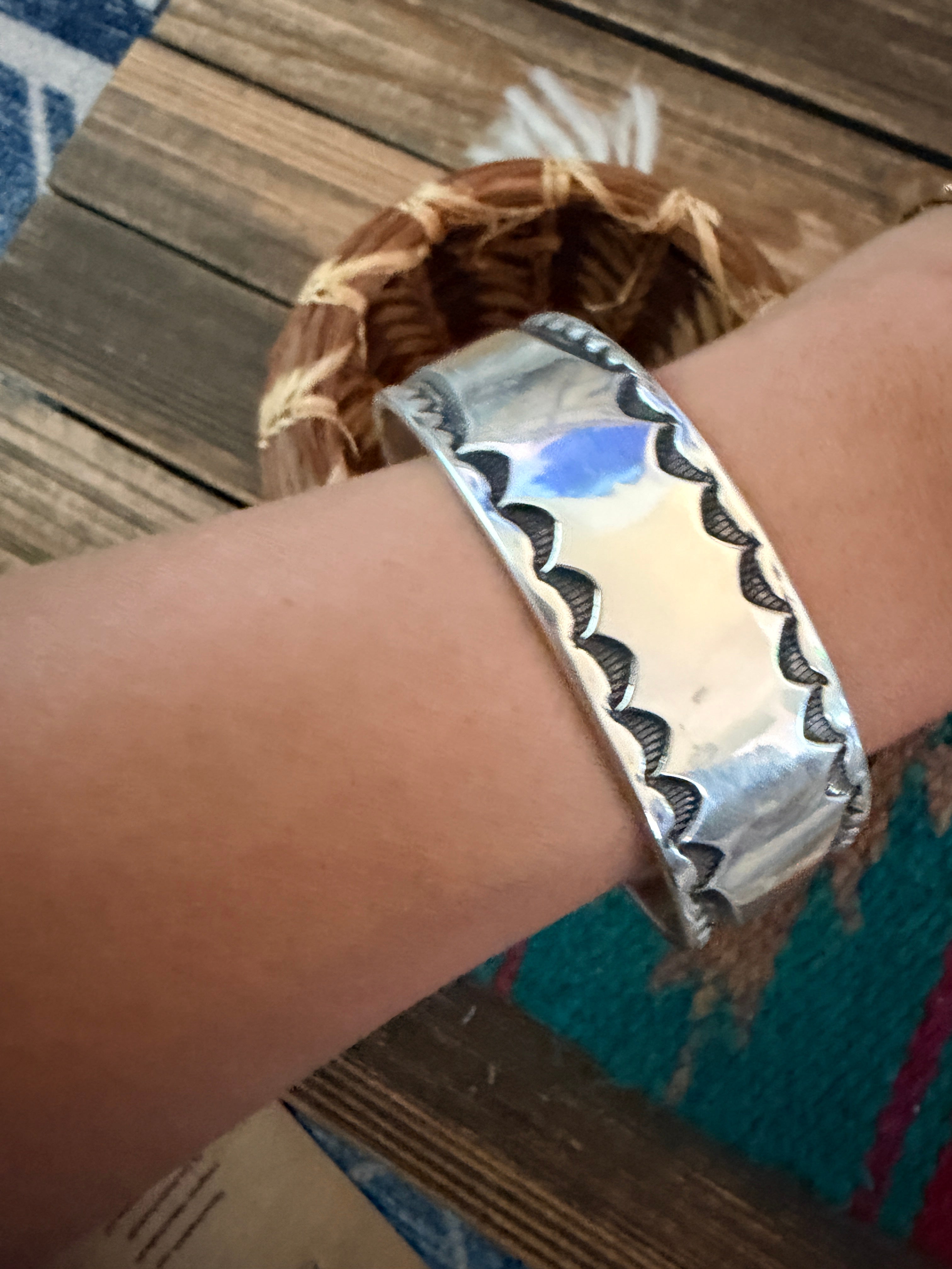 Handcrafted Sterling Silver Cuff Bracelet by Roland Dixson