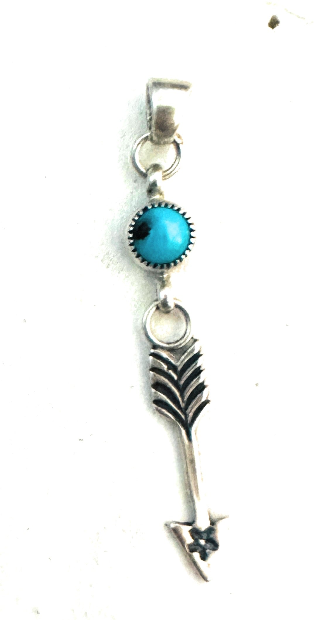 Navajo Turquoise & Sterling Silver Arrow Pendant