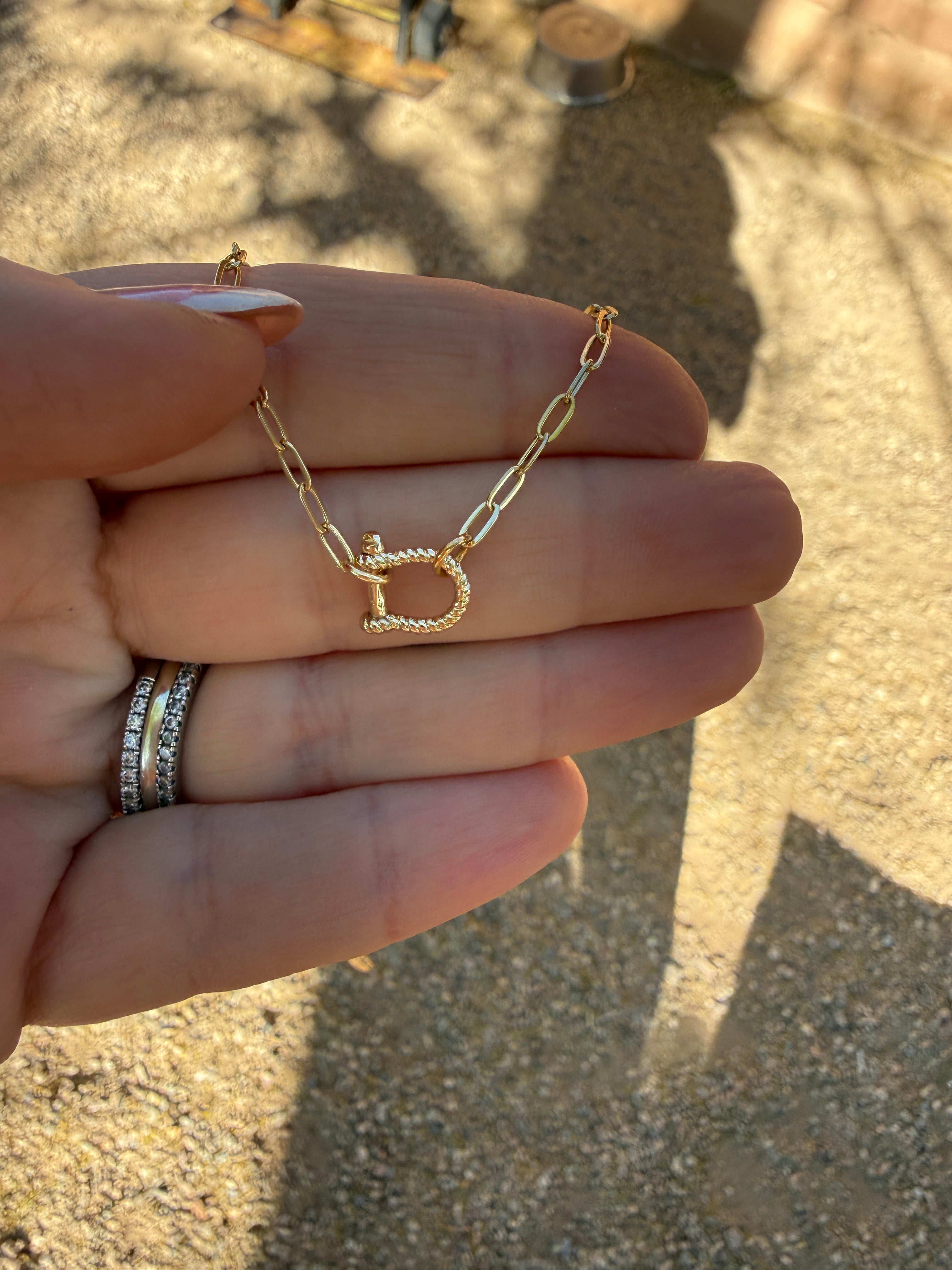 “The Golden Collection” Handmade Gold Plated Chain Dainty HORSE BIT Necklace