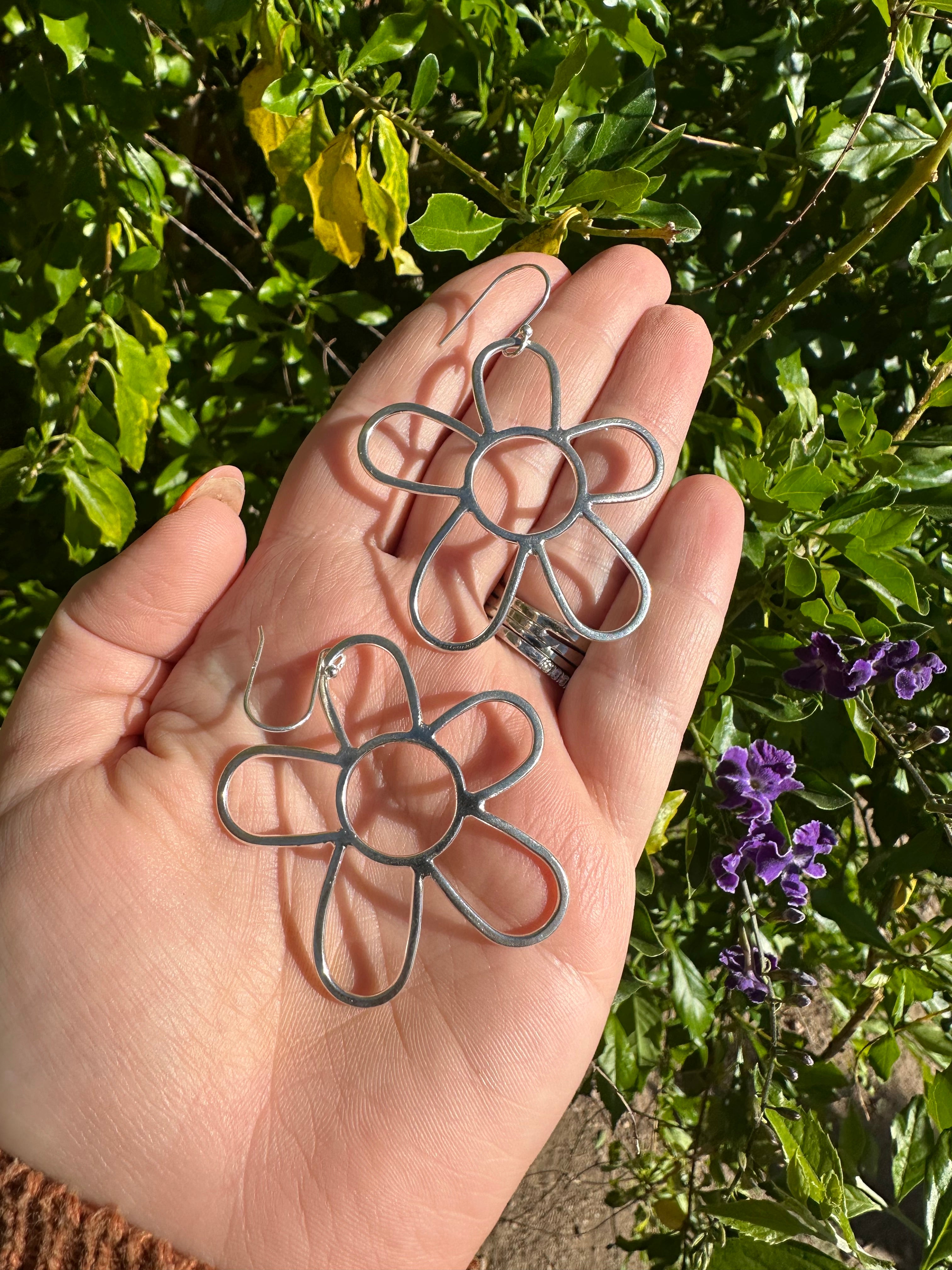 Handmade Sterling Silver Daisy Earrings