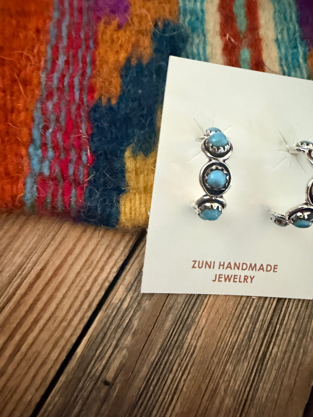 Handcrafted Sterling Silver & Turquoise Snake Eye Hoop Earrings