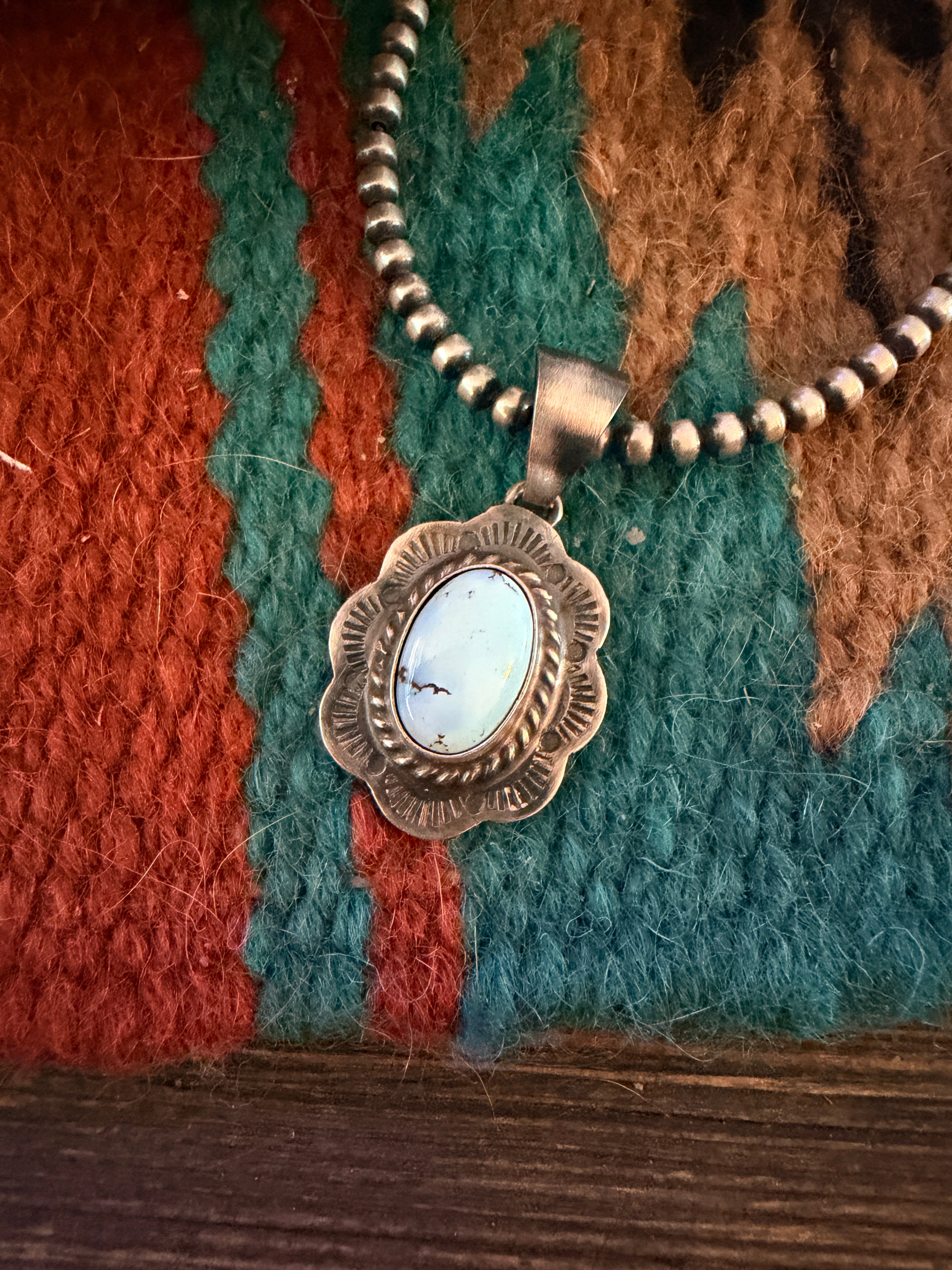 Handcrafted Sterling Silver & Golden Hills Turquoise Pendant