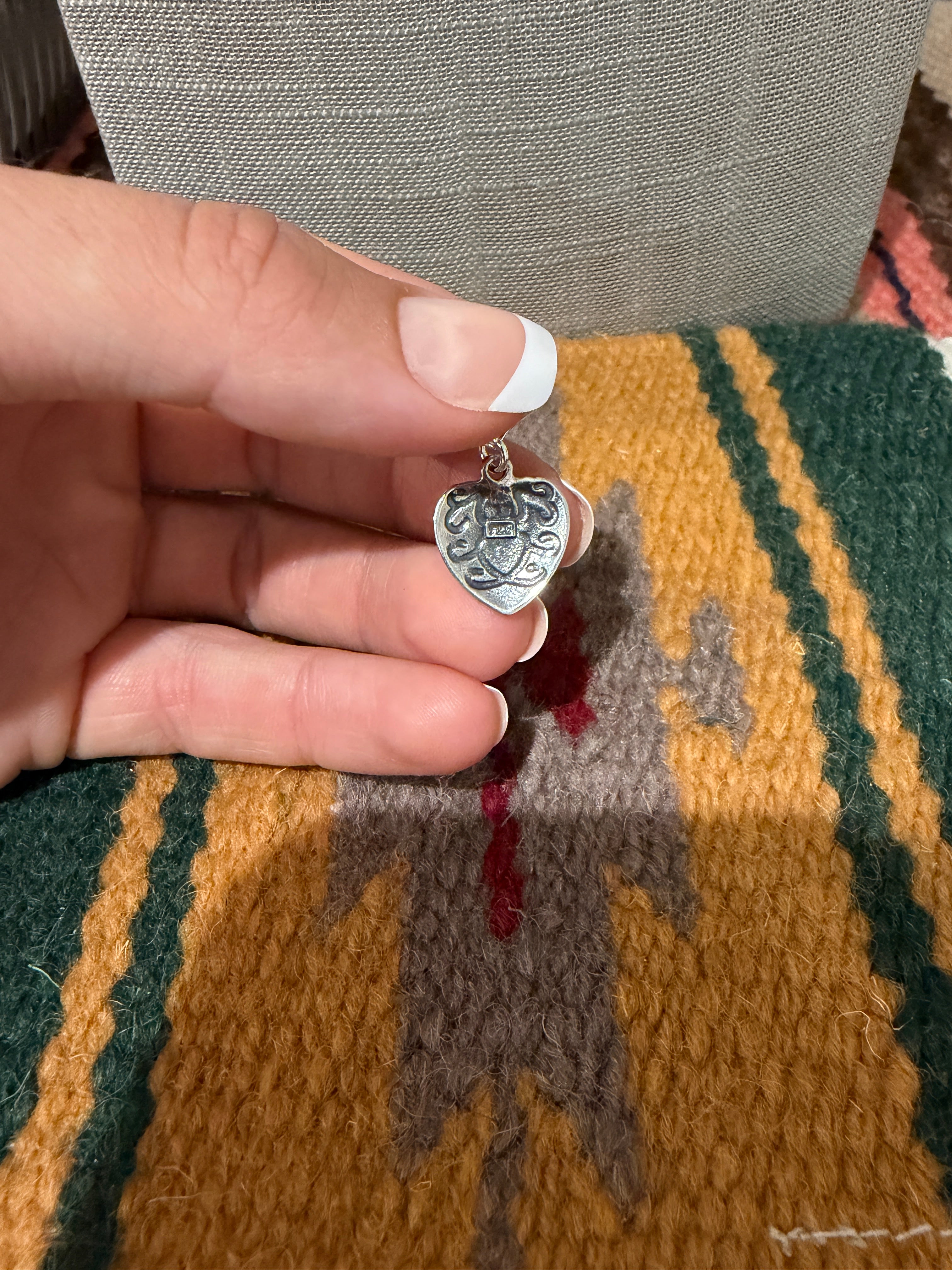 Handmade Sterling Silver Swirl Heart Charm