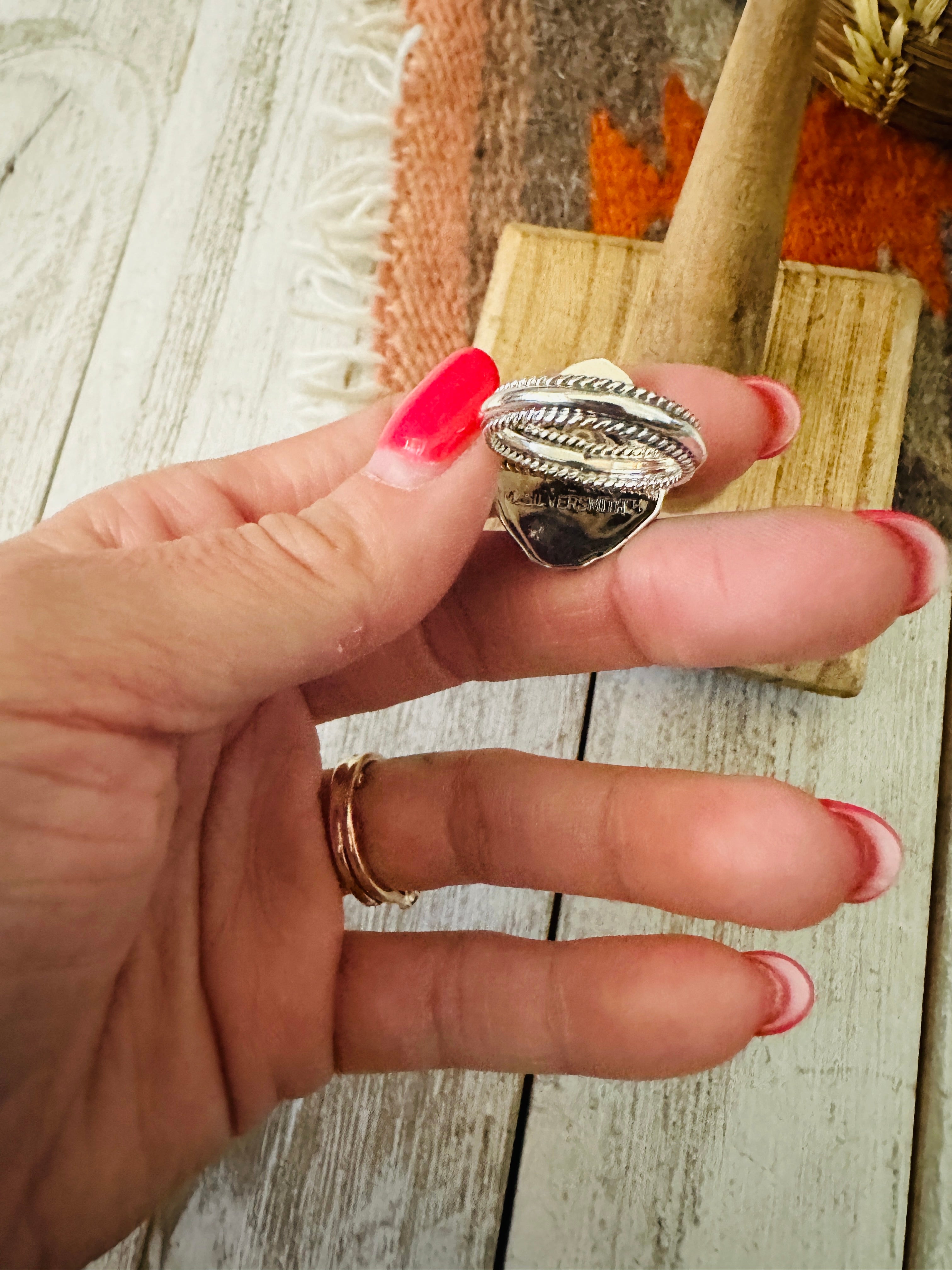 Navajo Turquoise & Sterling Silver Ring Size 5