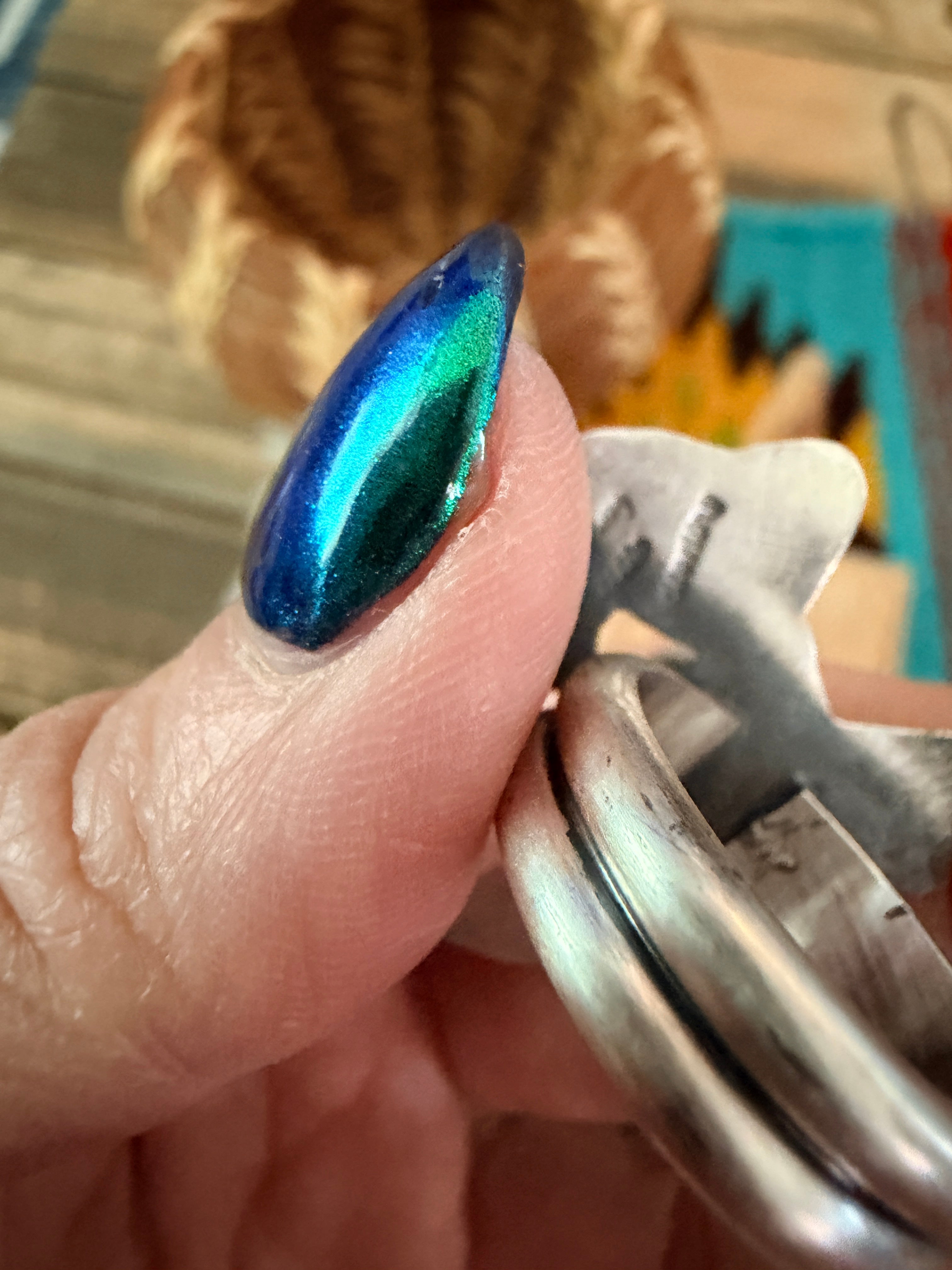 Handcrafted Queen Pink Conch and Sterling Silver Goat Ring size 7.75 by Chimney Butte