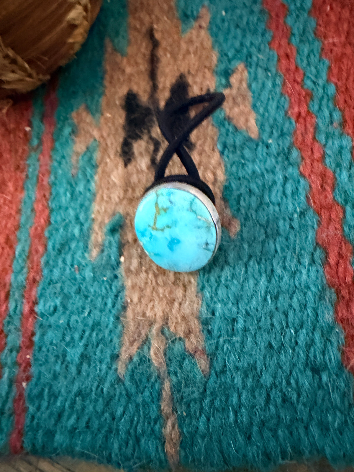 Handcrafted Turquoise & Sterling Silver Hair Tie Charm