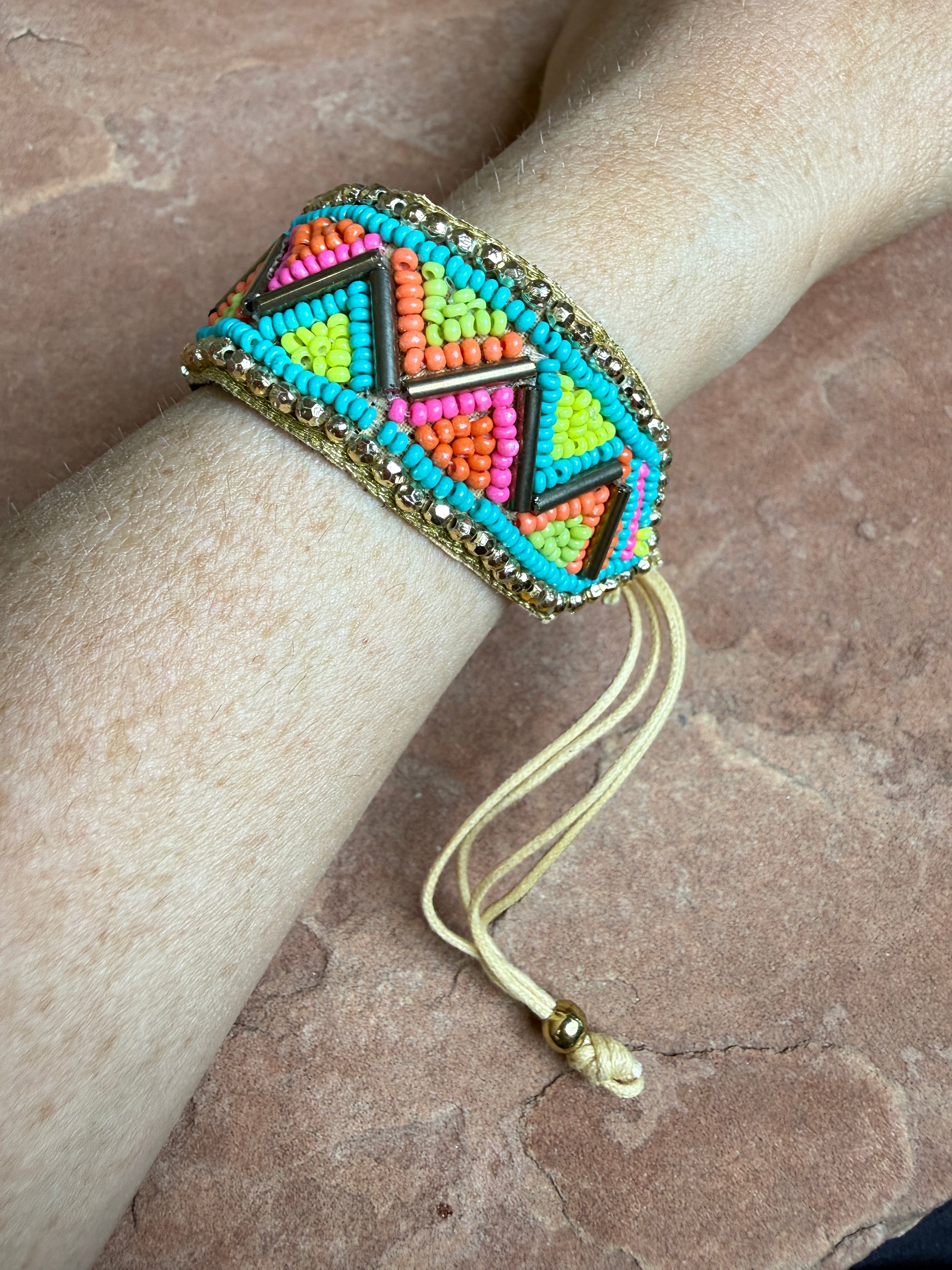 “The Golden Collection” Handmade Adjustable Beaded Bracelet or Anklet