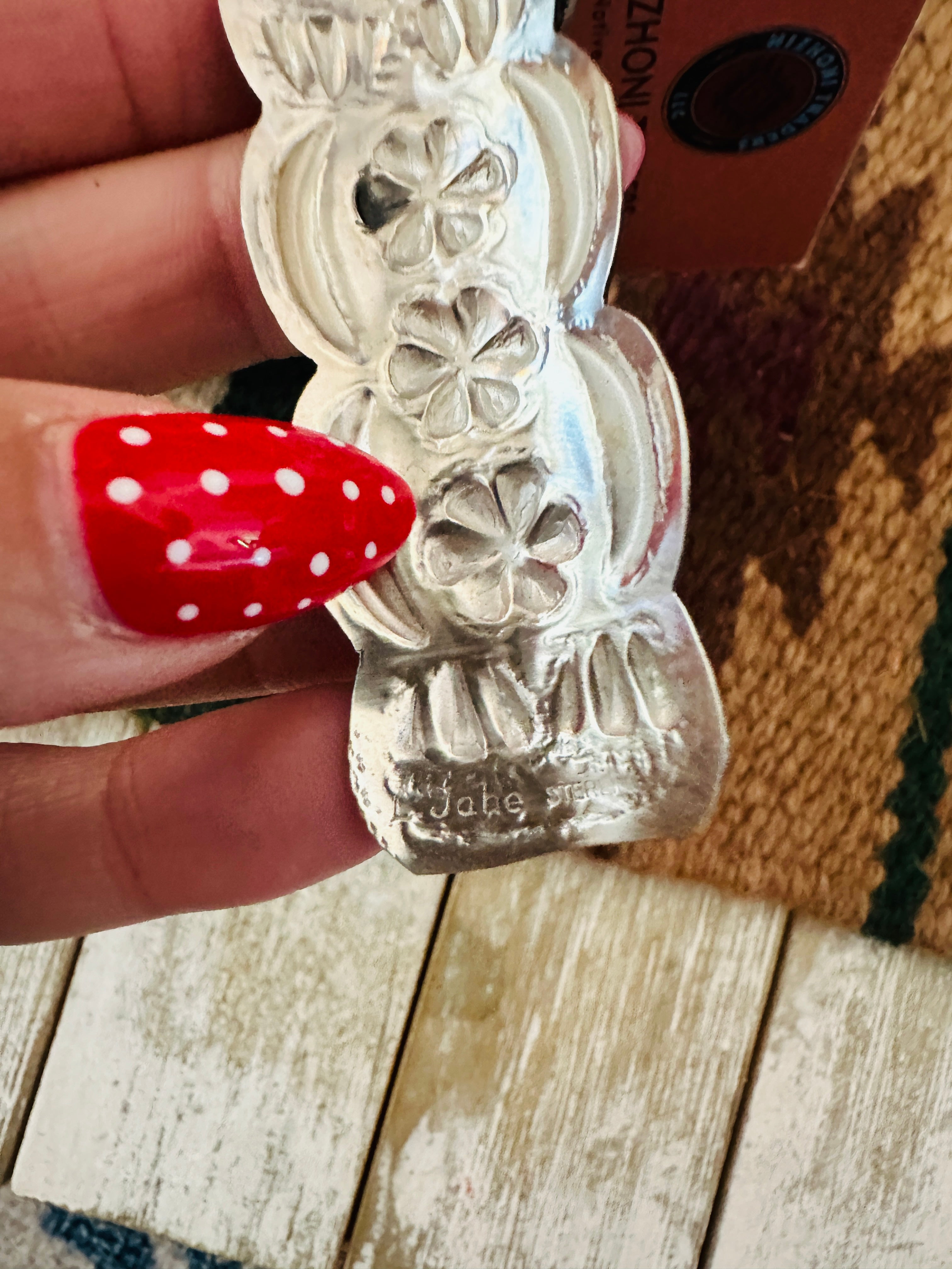 Handcrafted Sterling Silver Concho Dangle Earrings by Leander Tahe