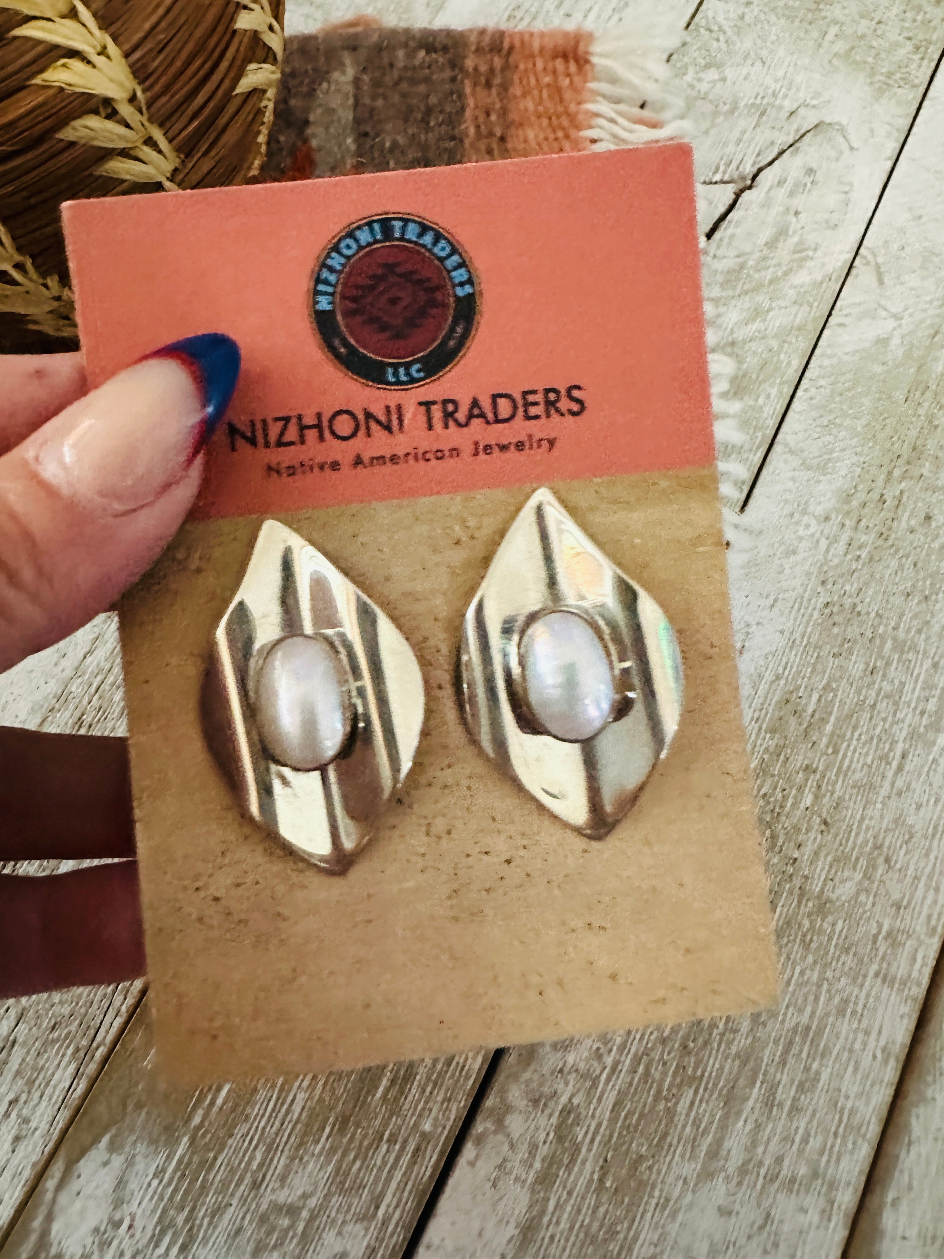 Handcrafted Freshwater Pearl & Sterling Silver Post Earrings