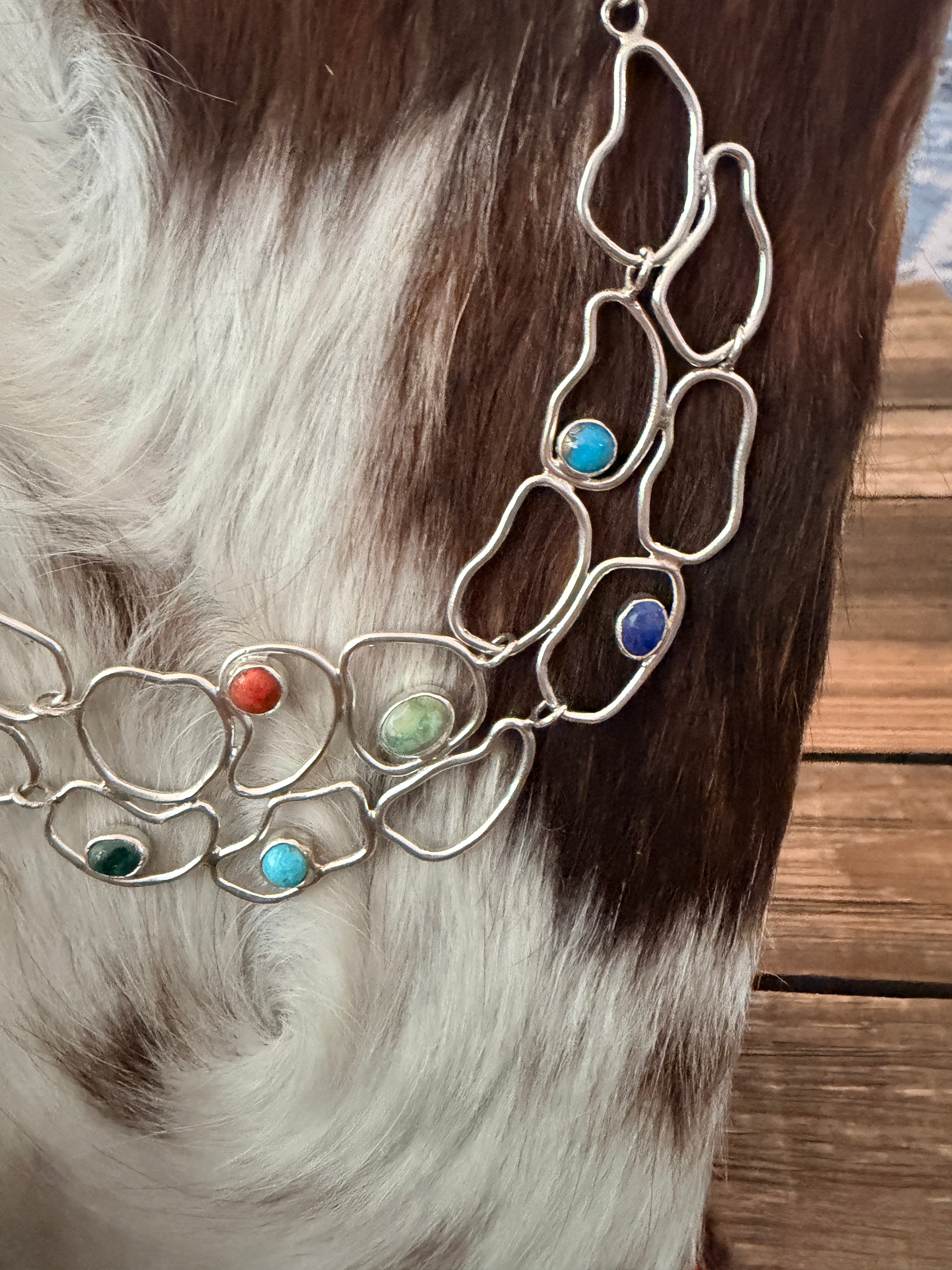 Handcrafted Multi Stone & Sterling Silver Necklace