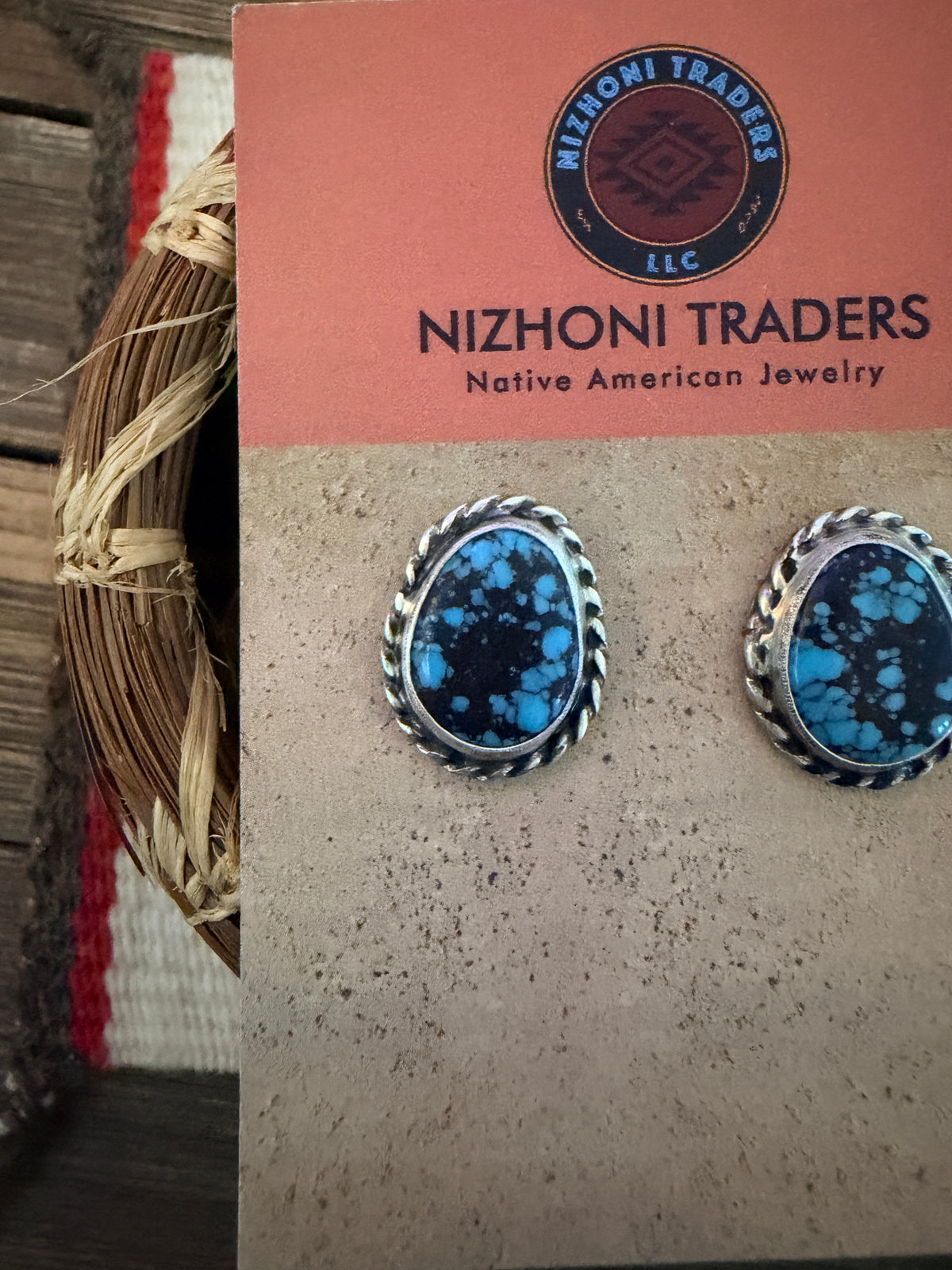 Handcrafted Turquoise & Sterling Silver Post Earrings