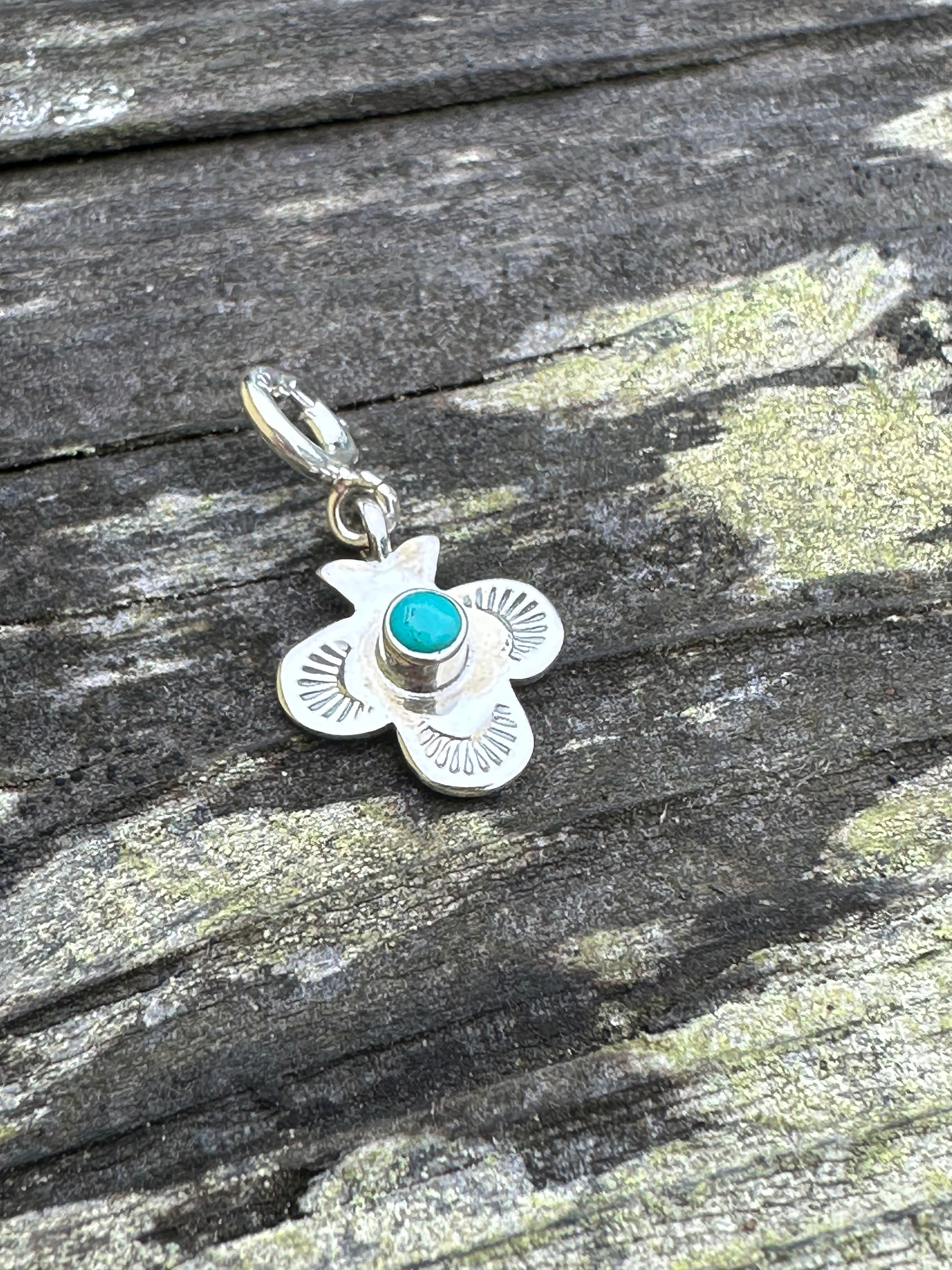 Sterling Silver and Turquoise Mini Cross Charm