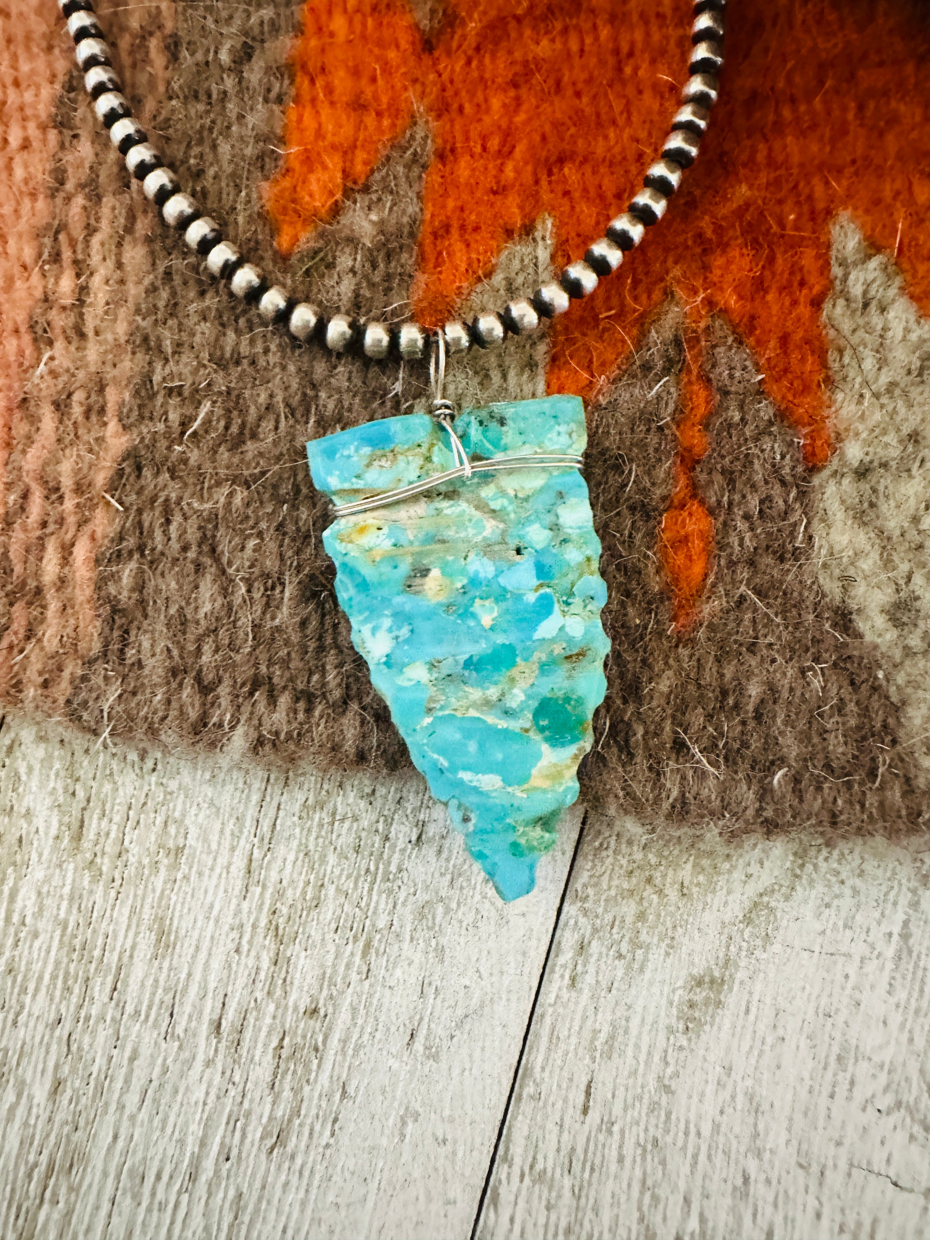 Handcrafted Turquoise Arrowhead Pendant