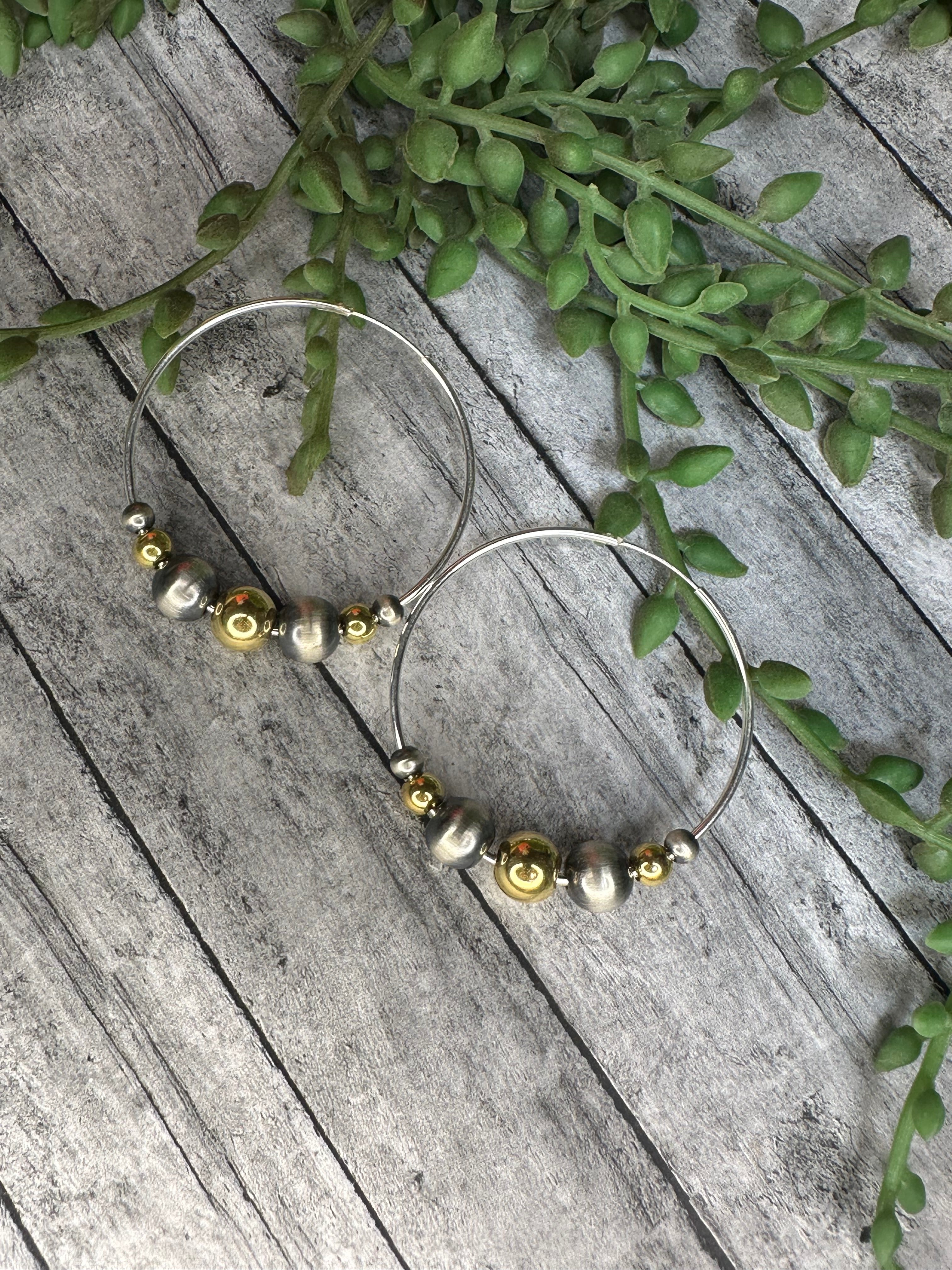 Handmade Sterling Silver Gold Plated Hoop Earrings