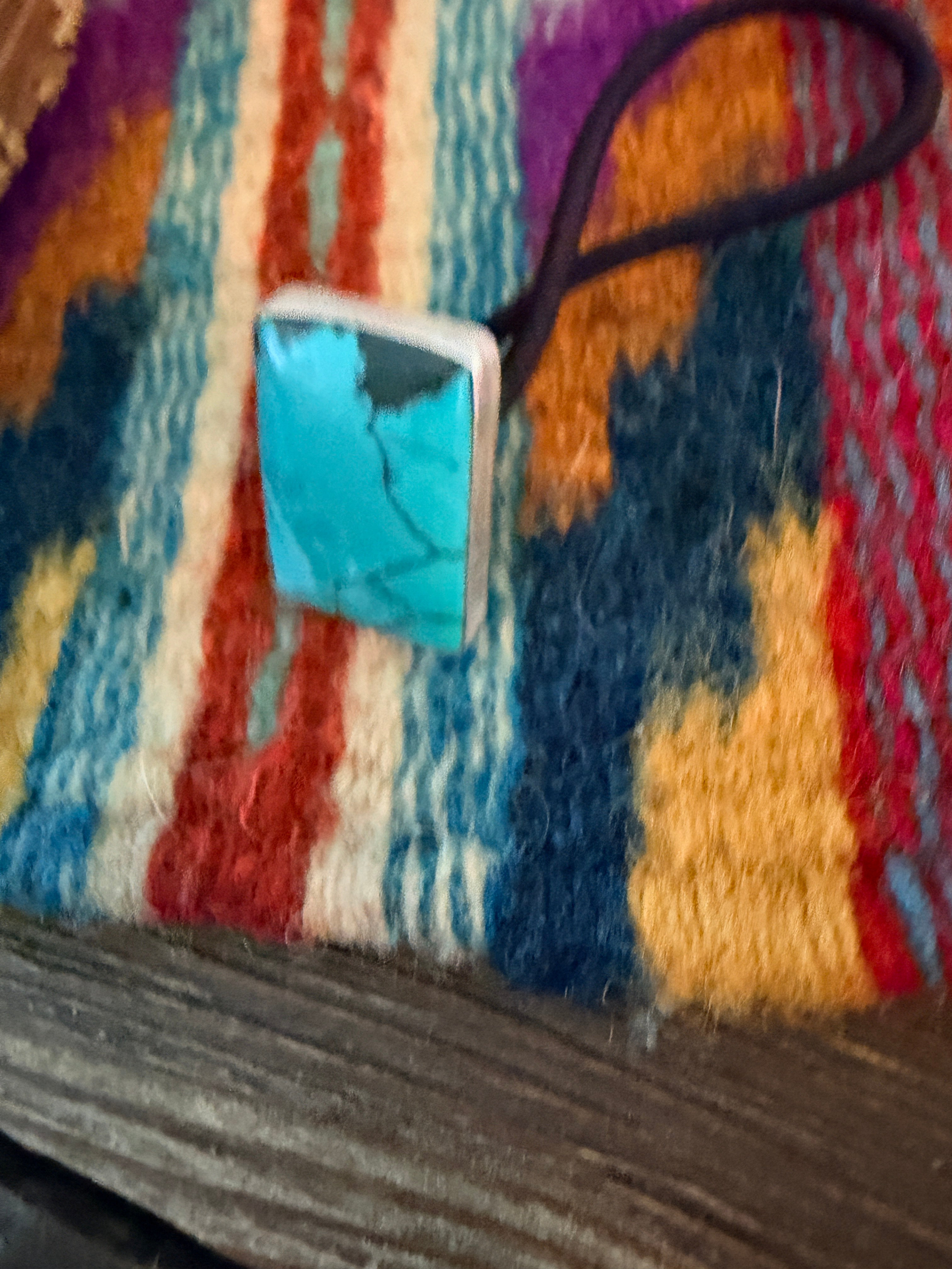 Handcrafted Turquoise & Sterling Silver Hair Tie Charm