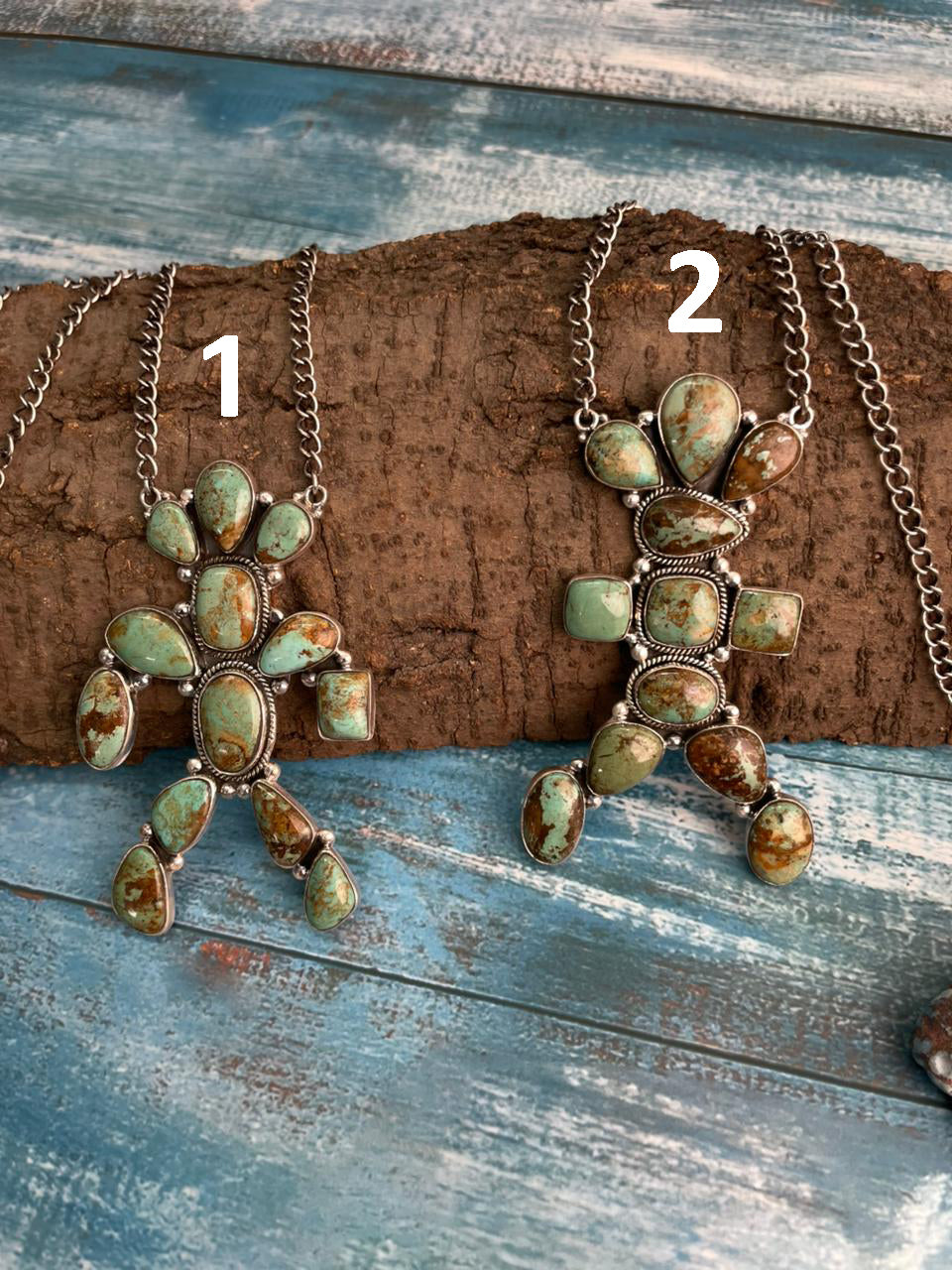 Handmade Sterling Silver Baja Turquoise Collection: Necklace "Signed Nizhoni"