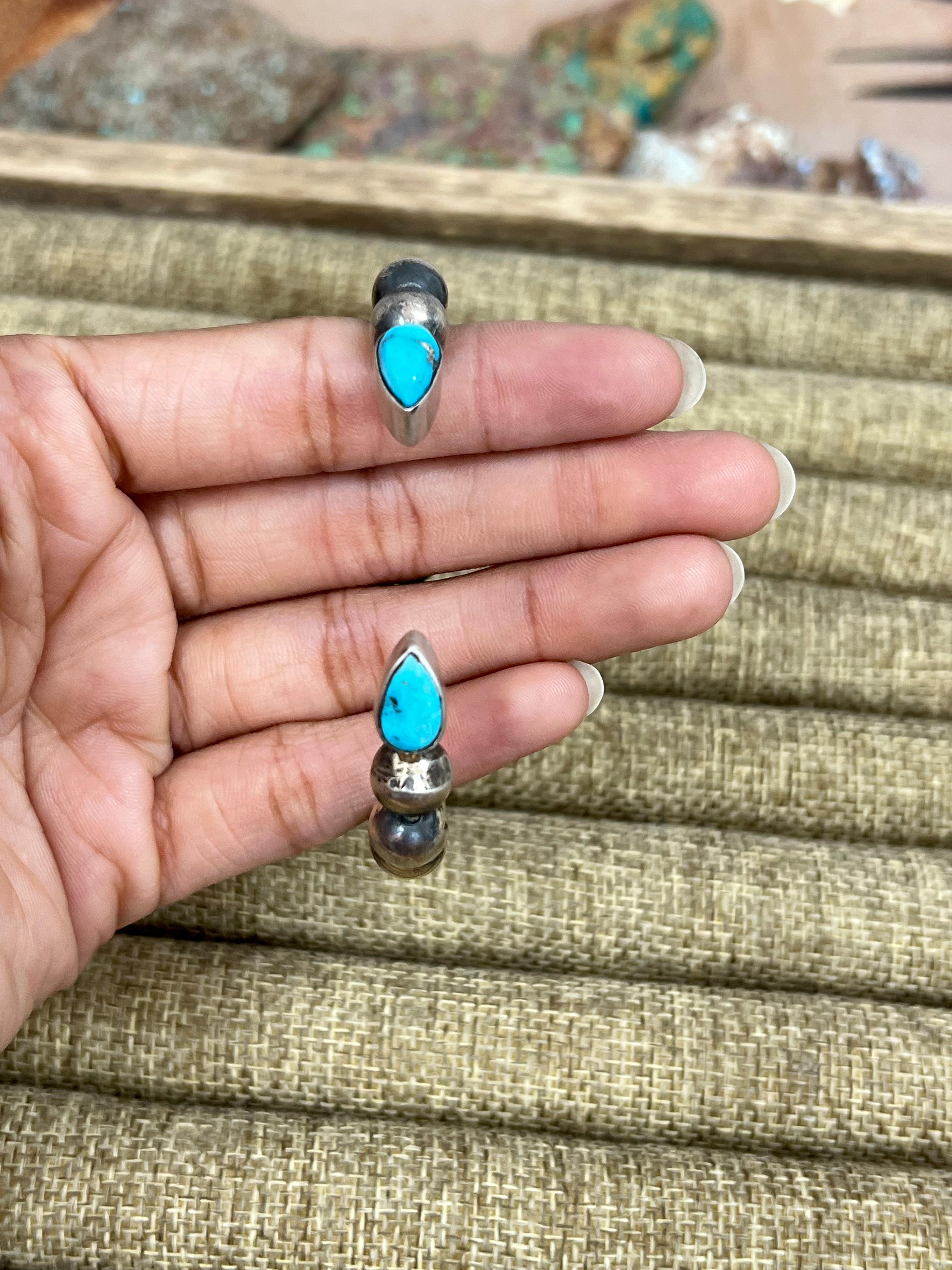 Handmade Sterling Silver Multi Stone Cuff Bracelet, Signed Nizhoni