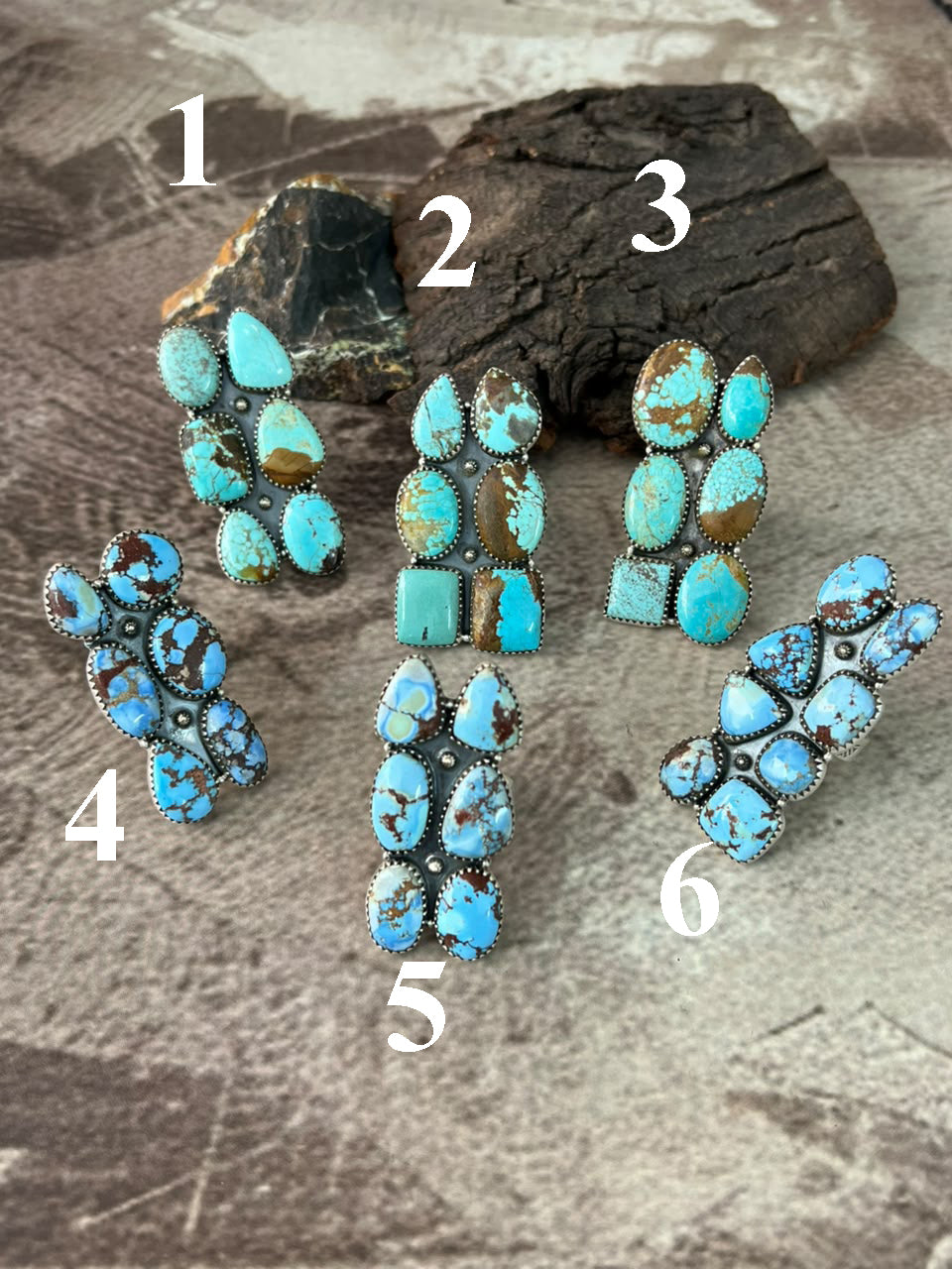 Handmade Sterling Silver Golden Hills Turquoise and Number 8 Turquoise Adjustable Ring Signed Nizhoni