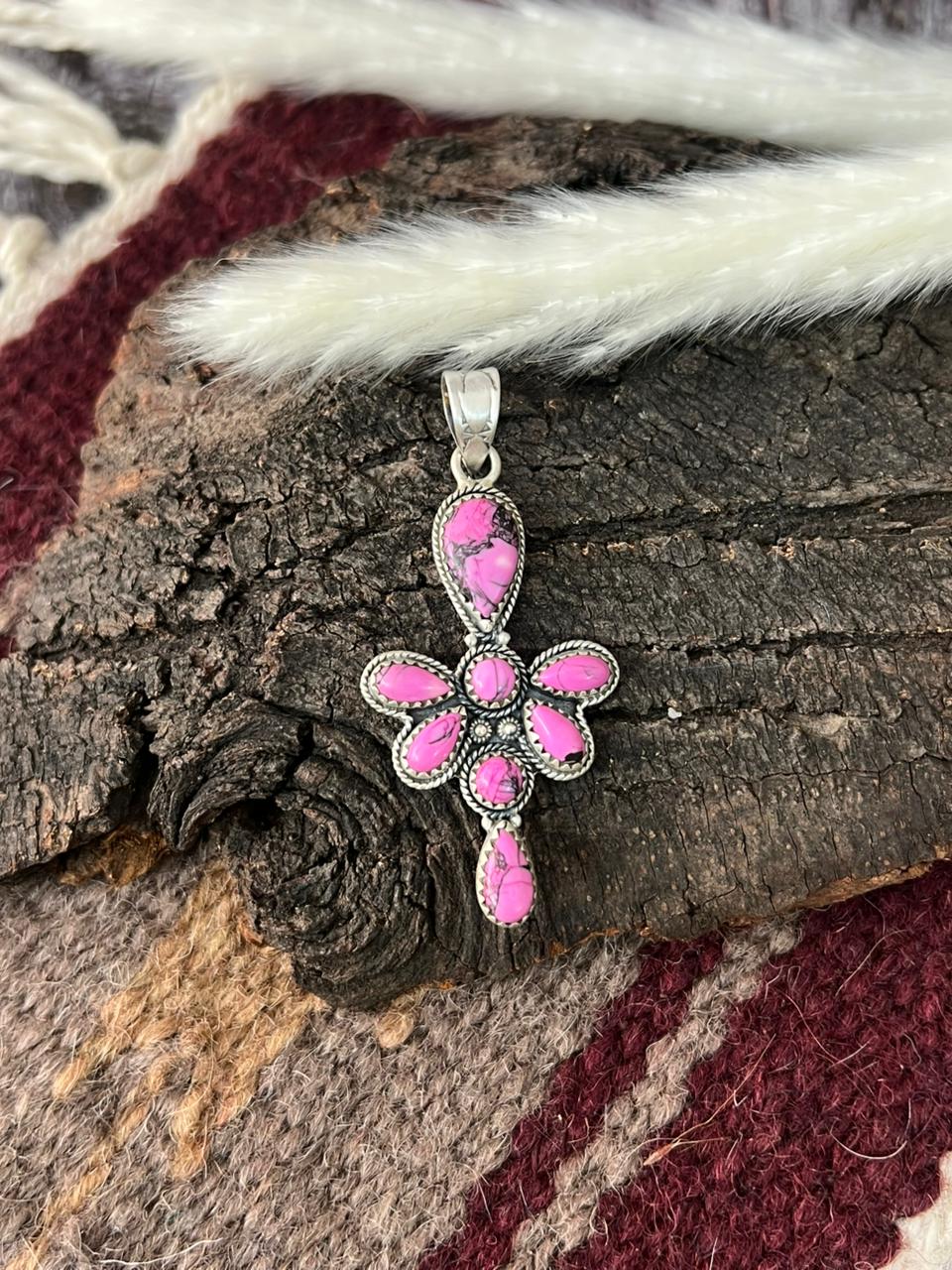 Handmade Sterling Silver Cherry Blossom Pendant "Signed Nizhoni"