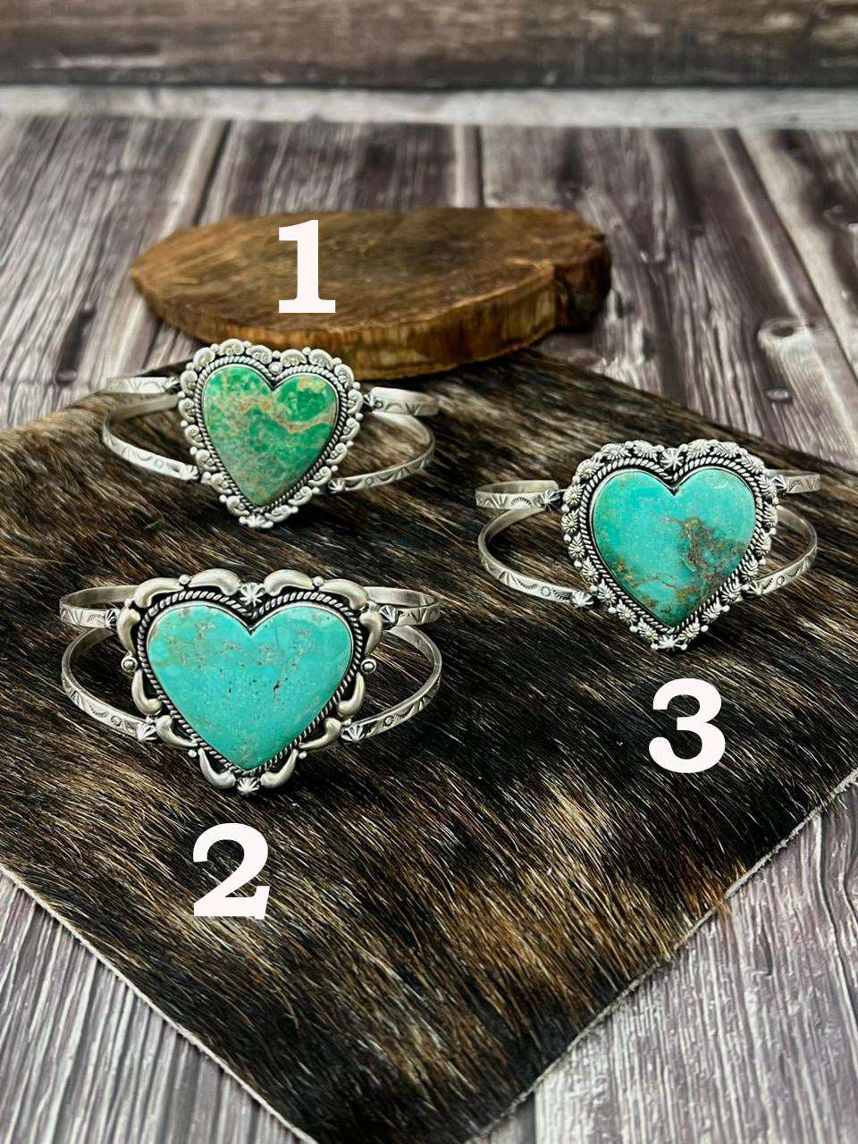 Handmade Sterling Silver Mantis Turquoise Heart Bracelet "Signed Nizhoni"