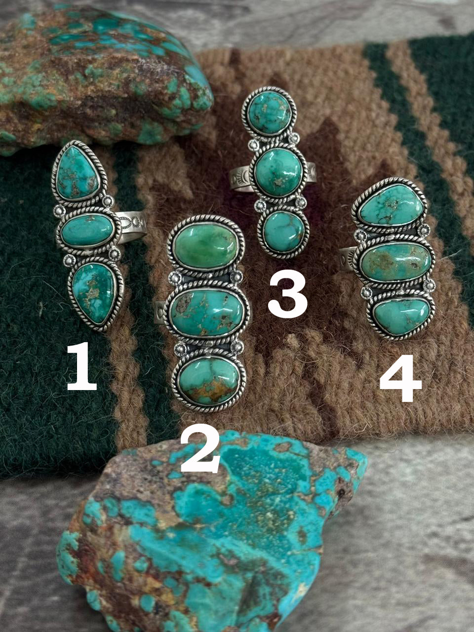 Handmade Sterling Silver Emerald Valley Adjustable Ring "Singed Nizhoni"