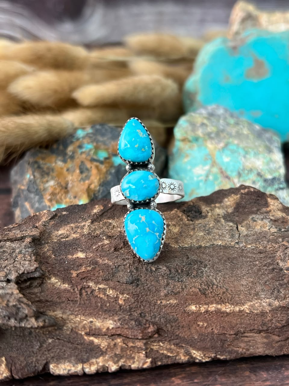 Handmade Sterling Silver Sierra Bella Turquoise Adjustable Ring Signed Nizhoni (2)