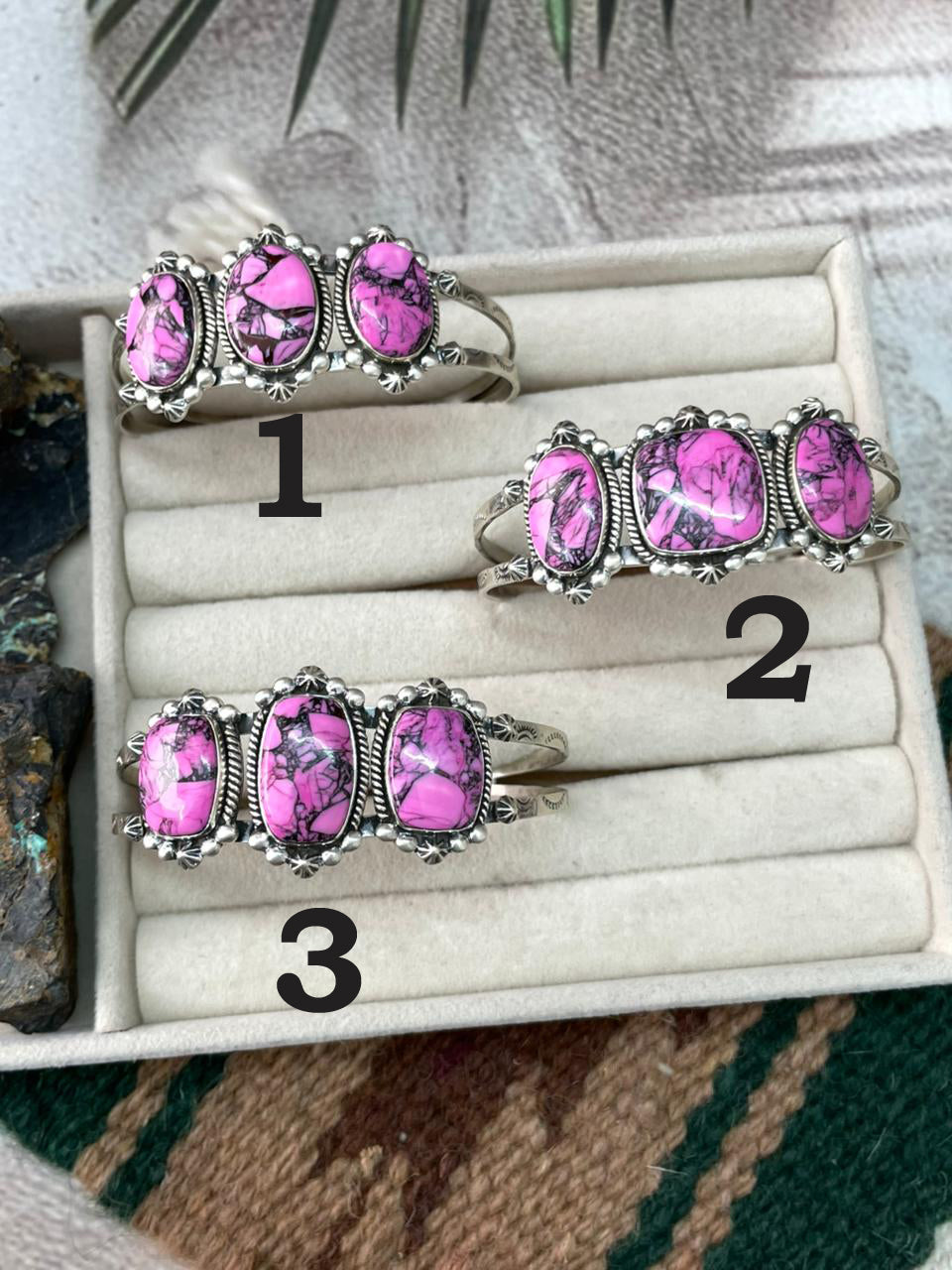 Handmade Sterling Silver Cherry Blossom Cuff Bracelet "Signed Nizhoni"