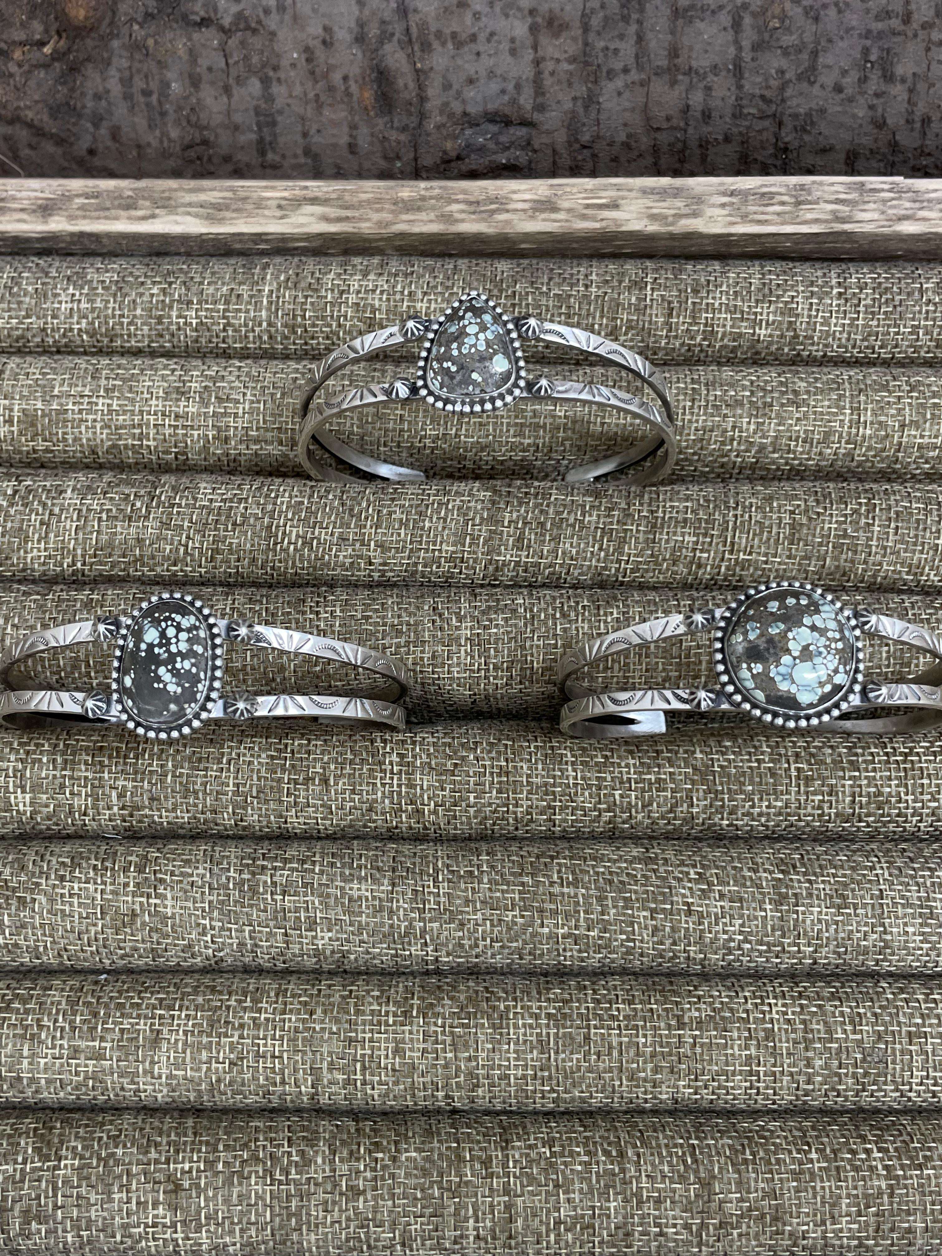 Handmade Sterling Silver Starfox Variscite Bracelet Signed Nizhoni