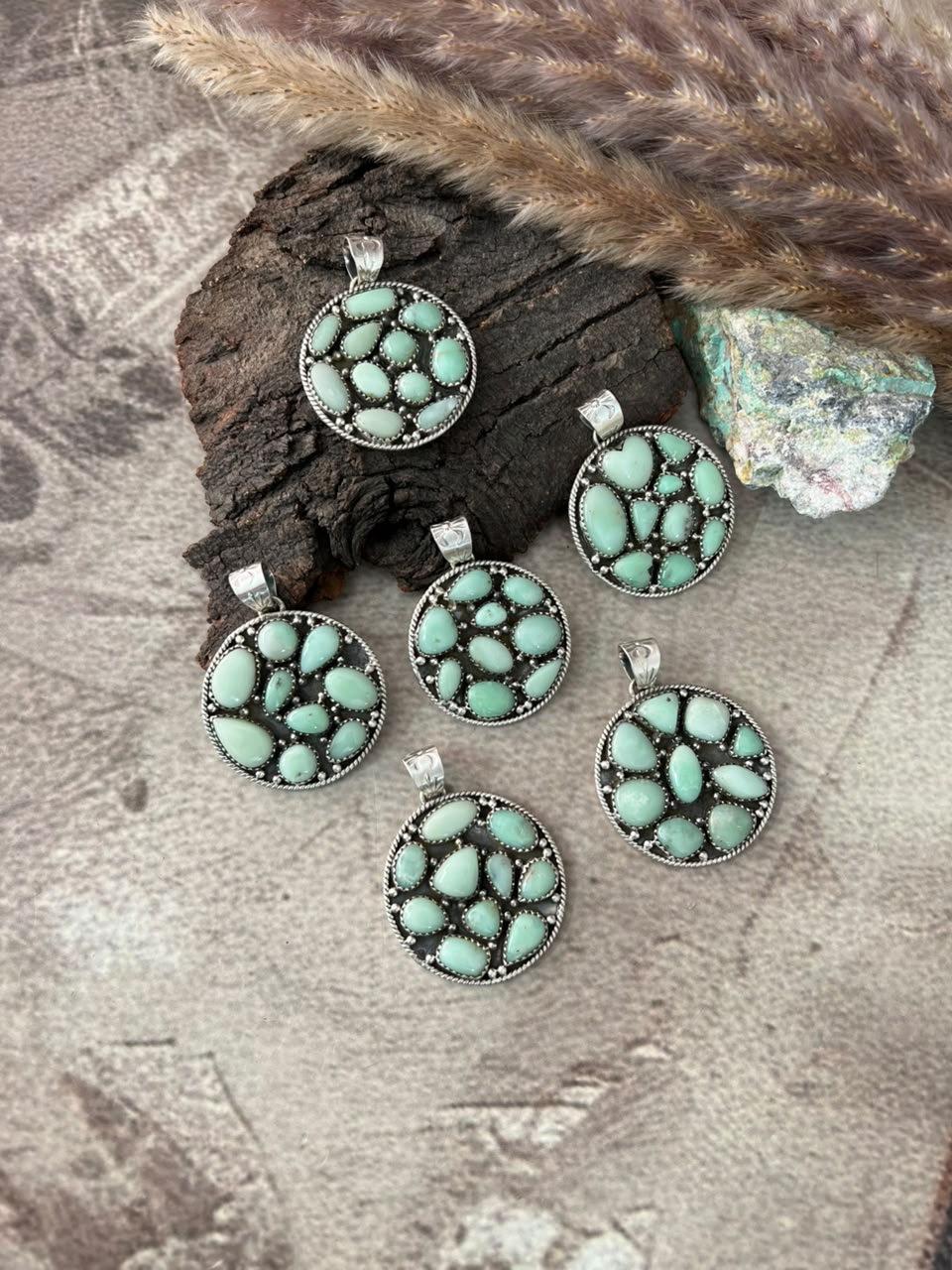 Handmade Sterling Silver Paloma Turquoise Pendant Signed Nizhoni