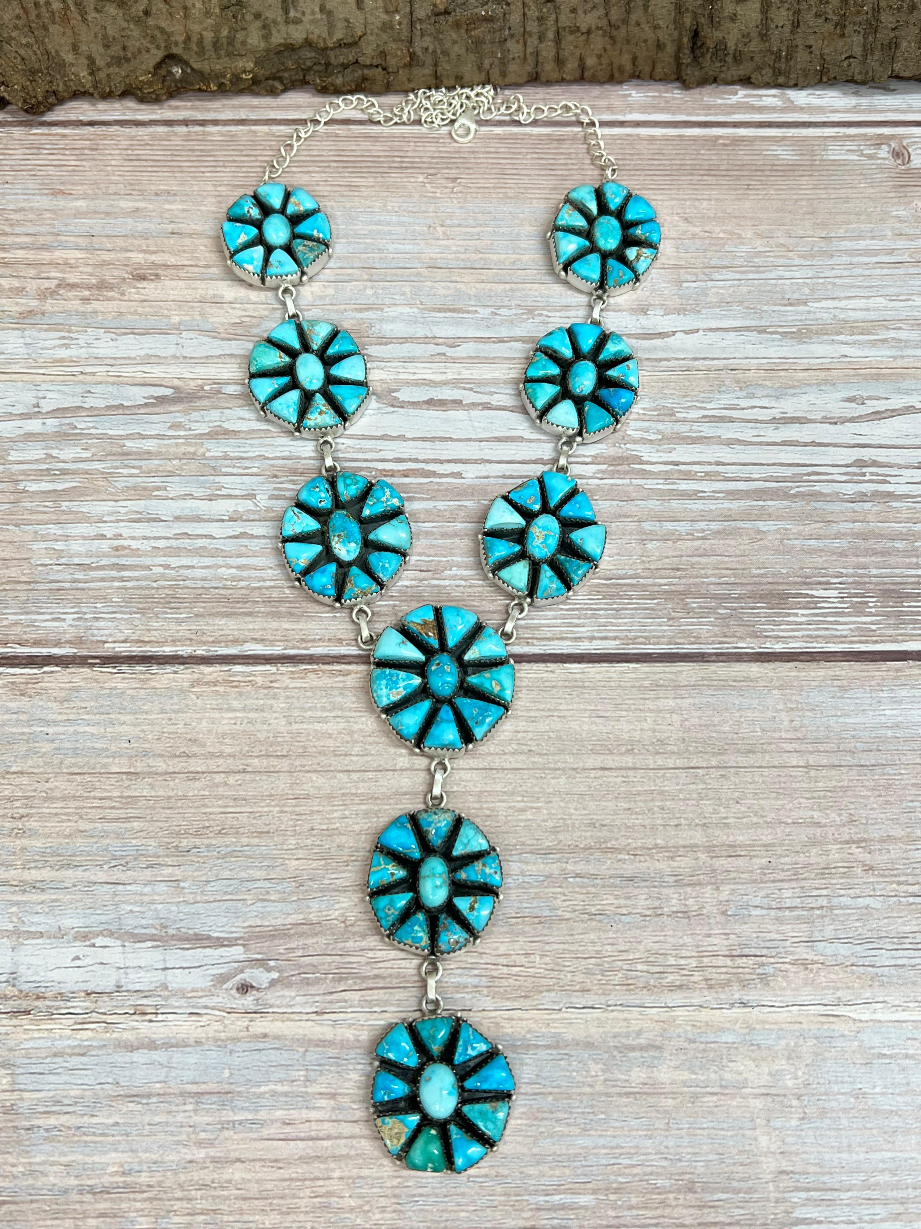 Handmade Sterling Silver Blue Bird Necklace with Signed Nizhoni