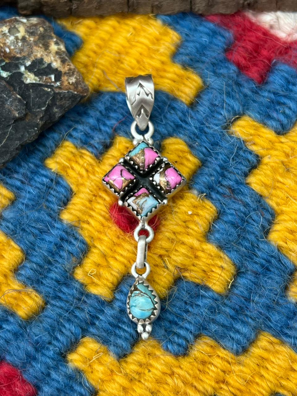 Handmade Sterling Silver Cotton Candy Pendant "Signed Nizhoni"