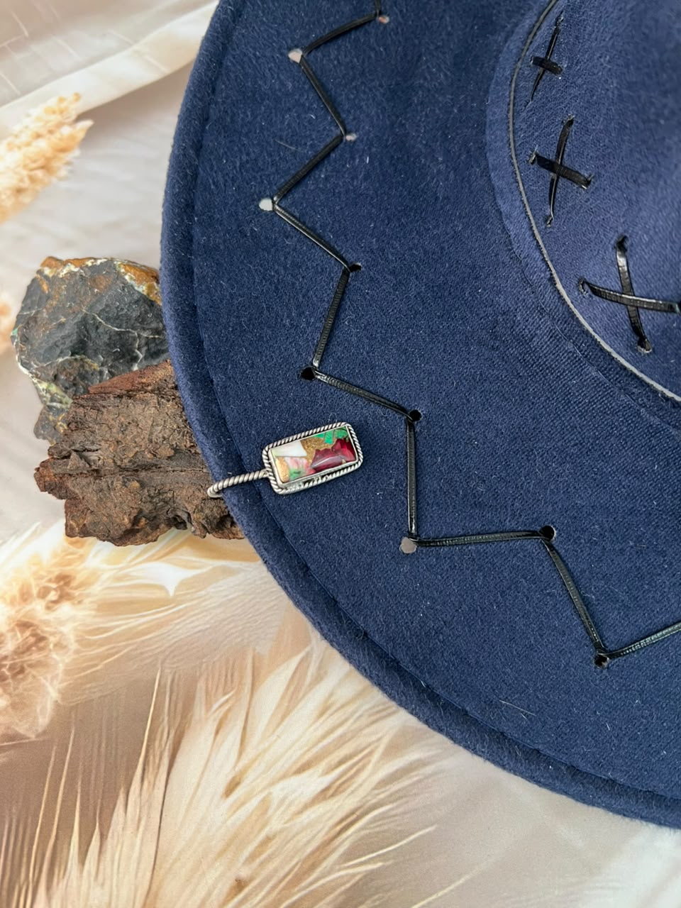 Handmade Sterling Silver Christmas Dahlia Collection: Hat Pin Signed Nizhoni