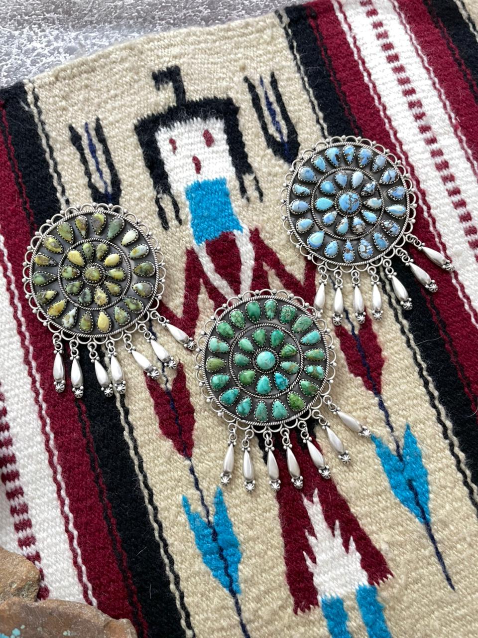 Handmade Sterling Silver Multi Stone Pendant "Signed Nizhoni"