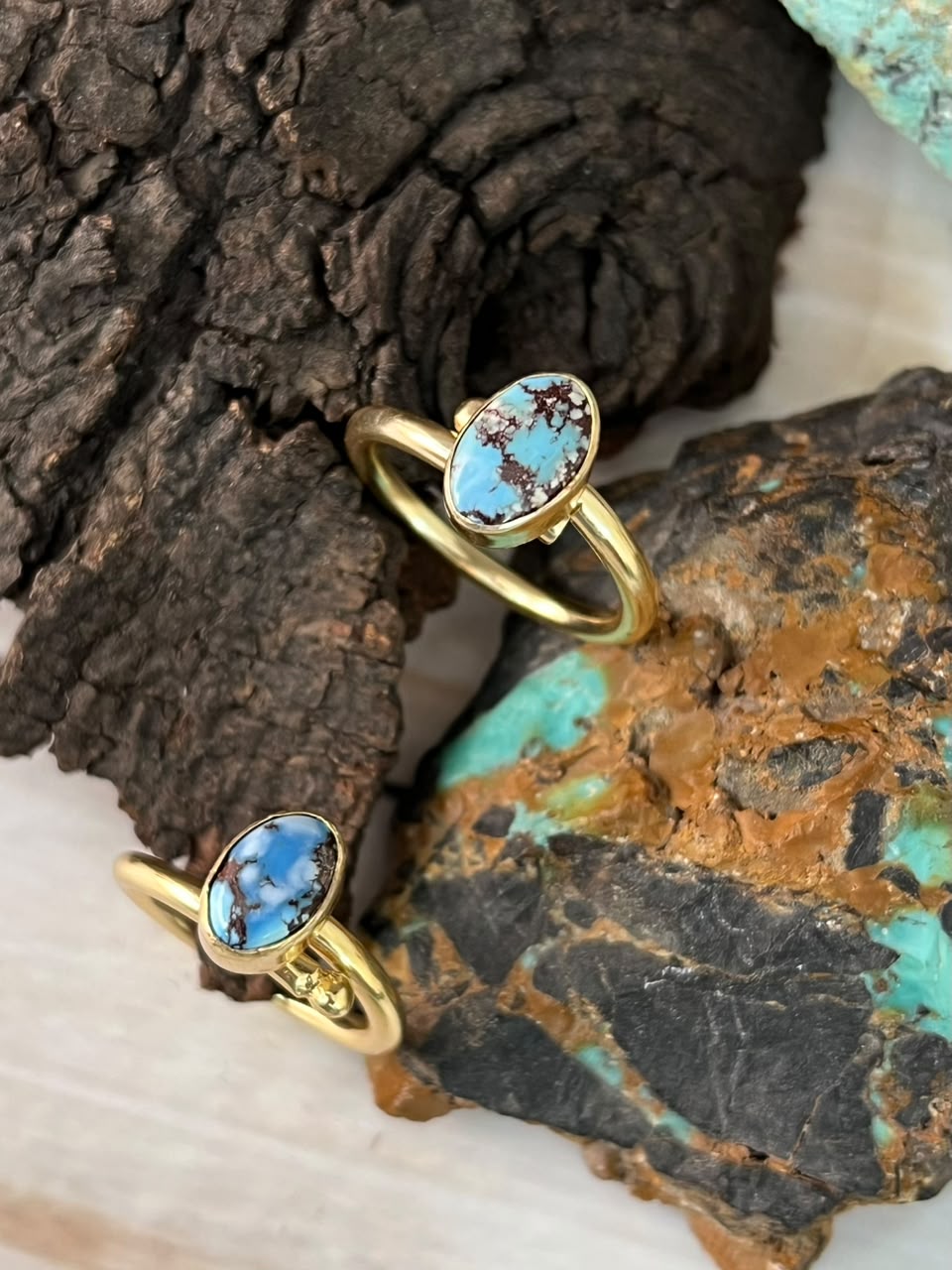 “The Golden Collection” Handmade Golden Hills Turquoise Adjustable Ring