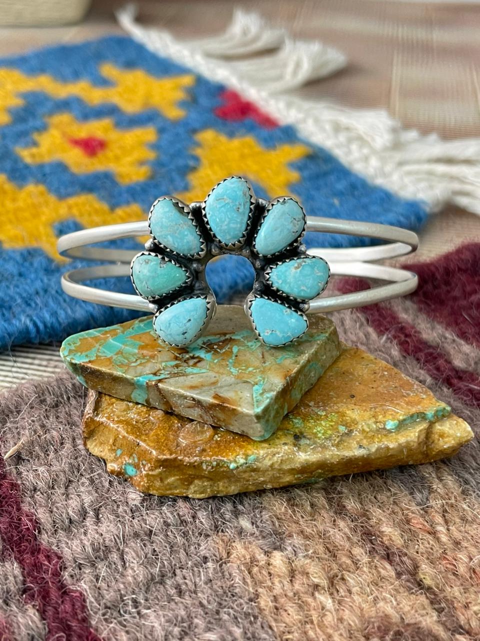 Handmade Sterling Silver White Water Naja Cuff Bracelet "Signed Nizhoni"